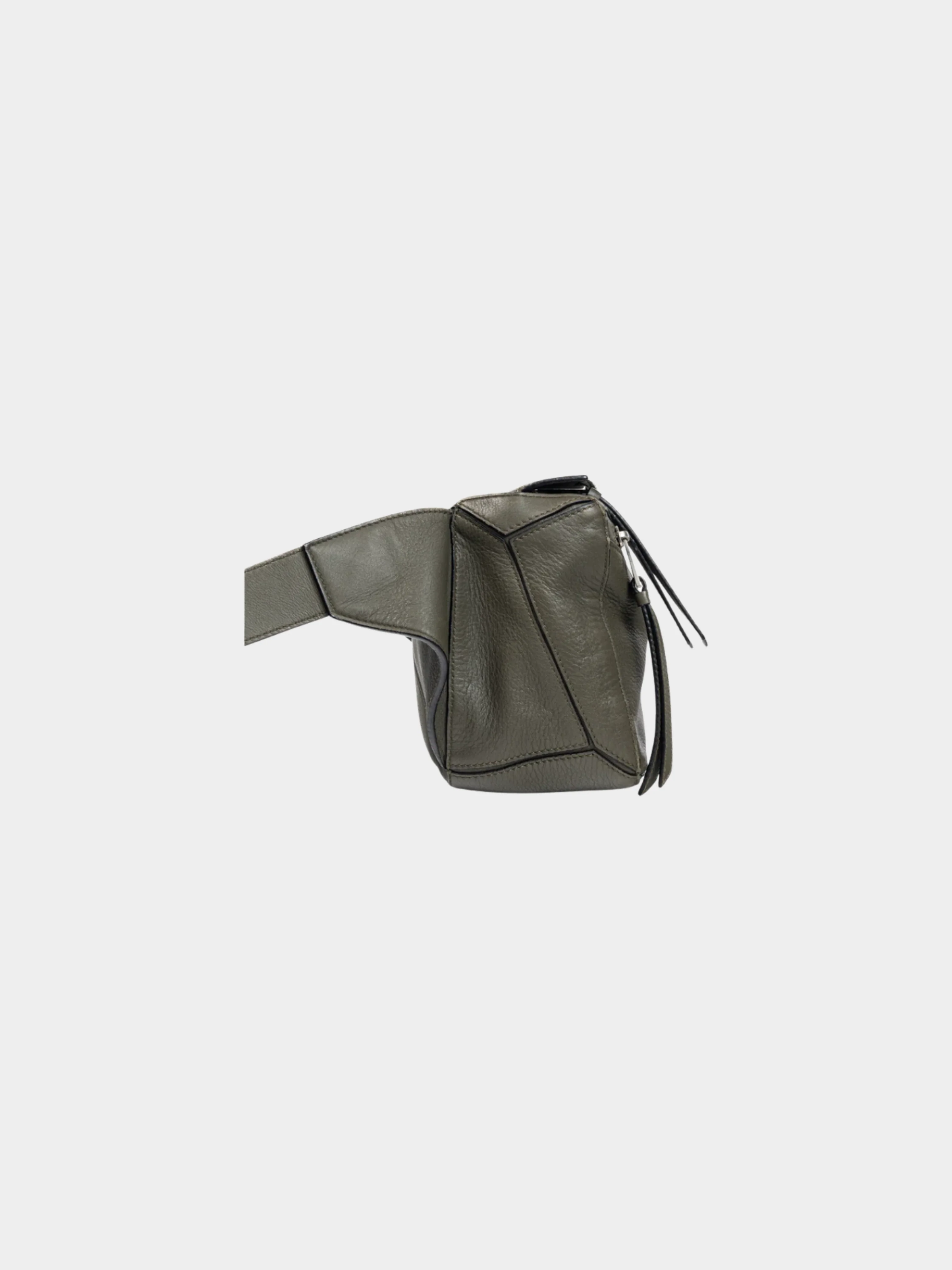 Loewe 2010s Puzzle Khaki Green Classic Calfskin Bumbag - Image 3