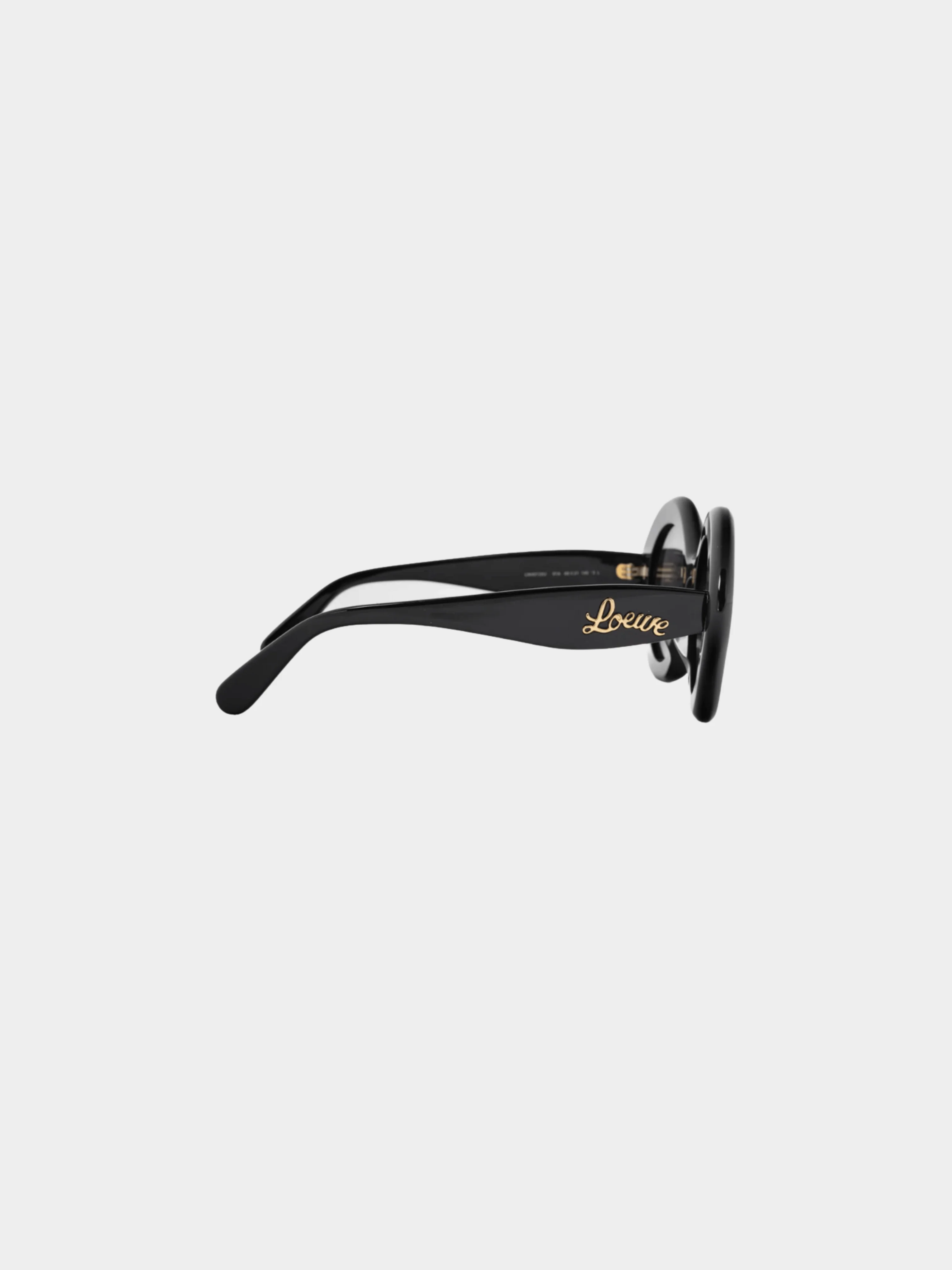 Loewe 2020s Black and Smoke Logo-Temple Cat-Eye Sunglasses - Image 2