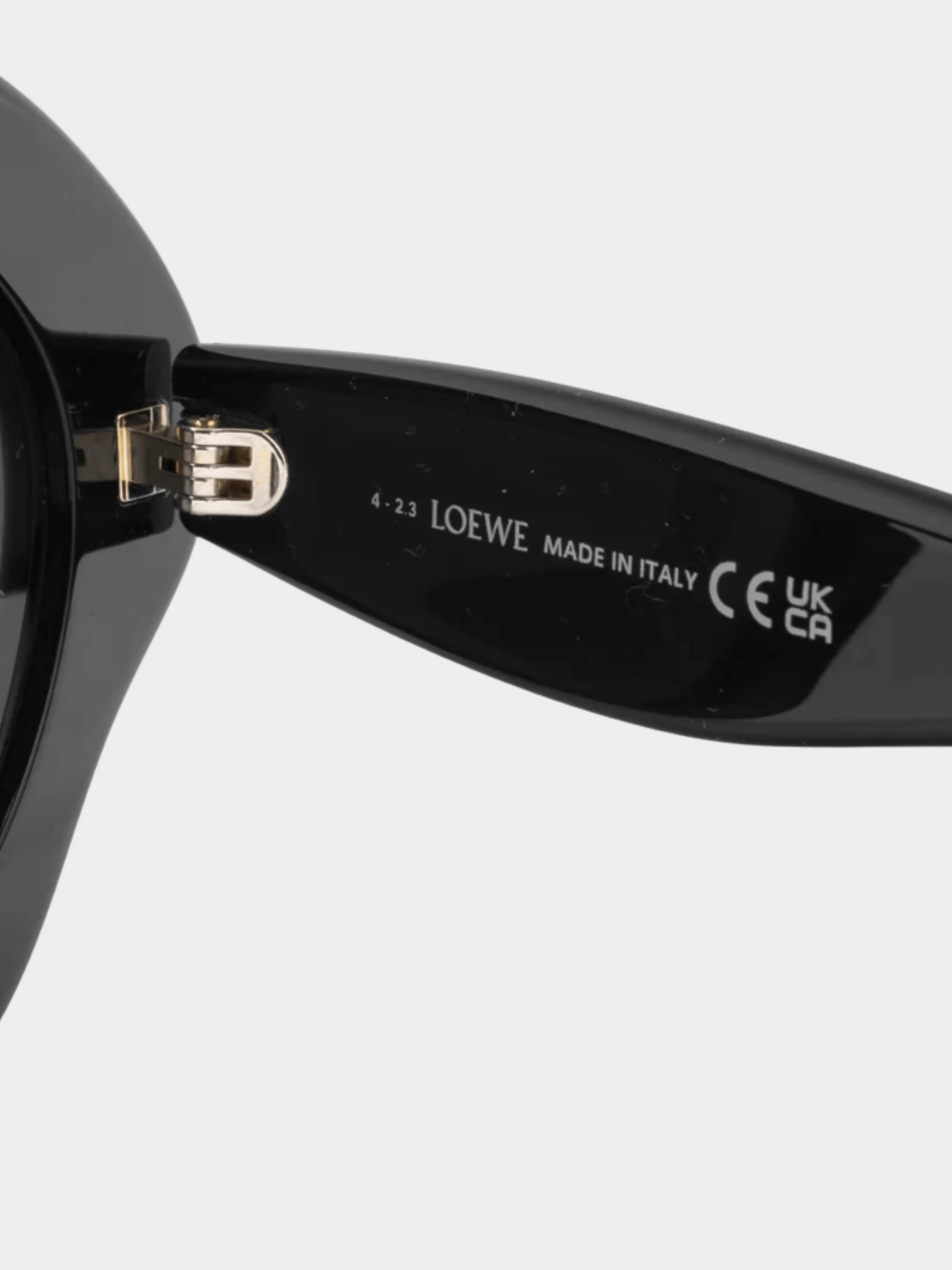 Loewe 2020s Black and Smoke Logo-Temple Cat-Eye Sunglasses - Image 5