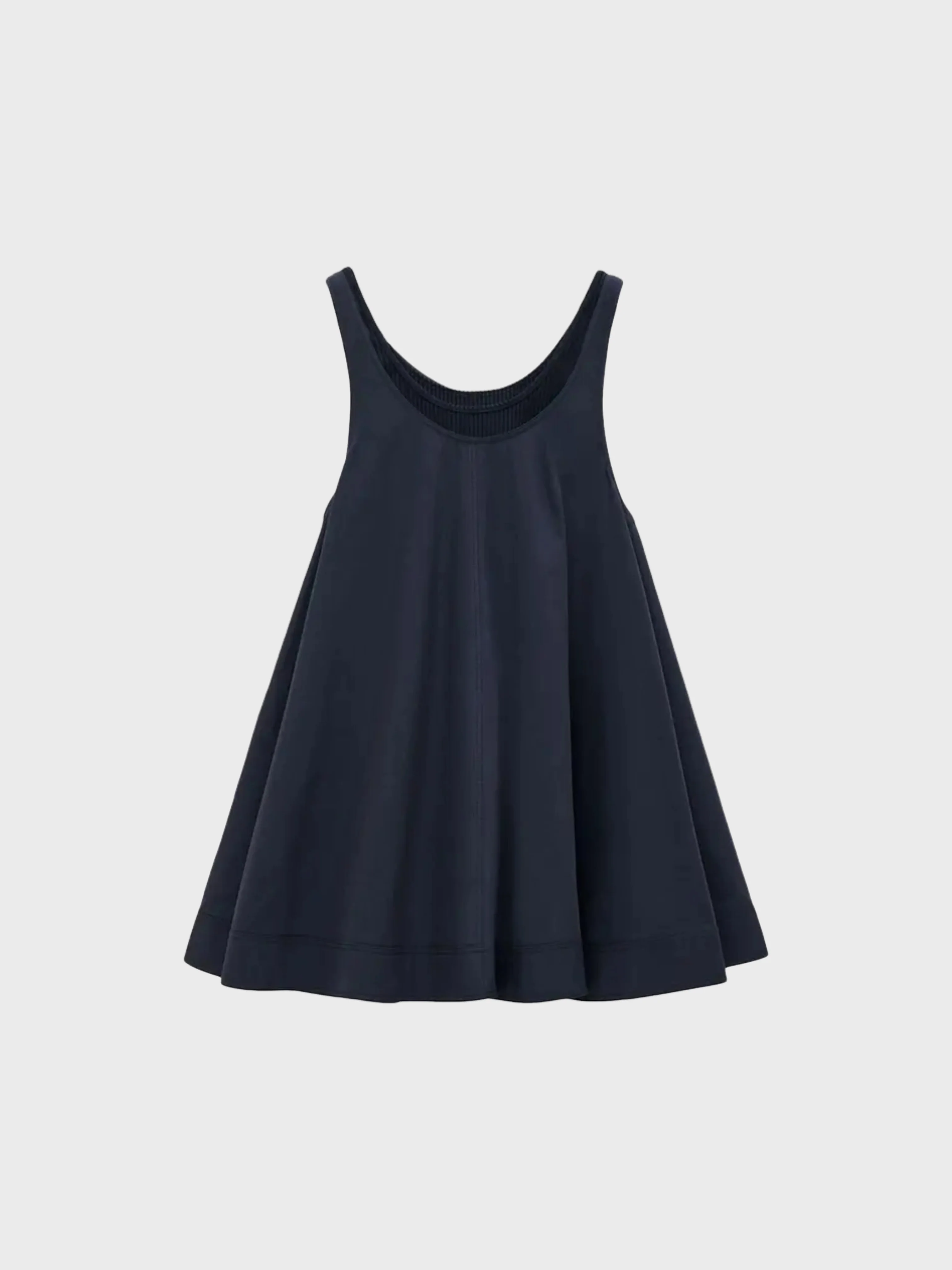 Loewe 2020s Navy Cotton Silk 2 Piece Trapeze Dress