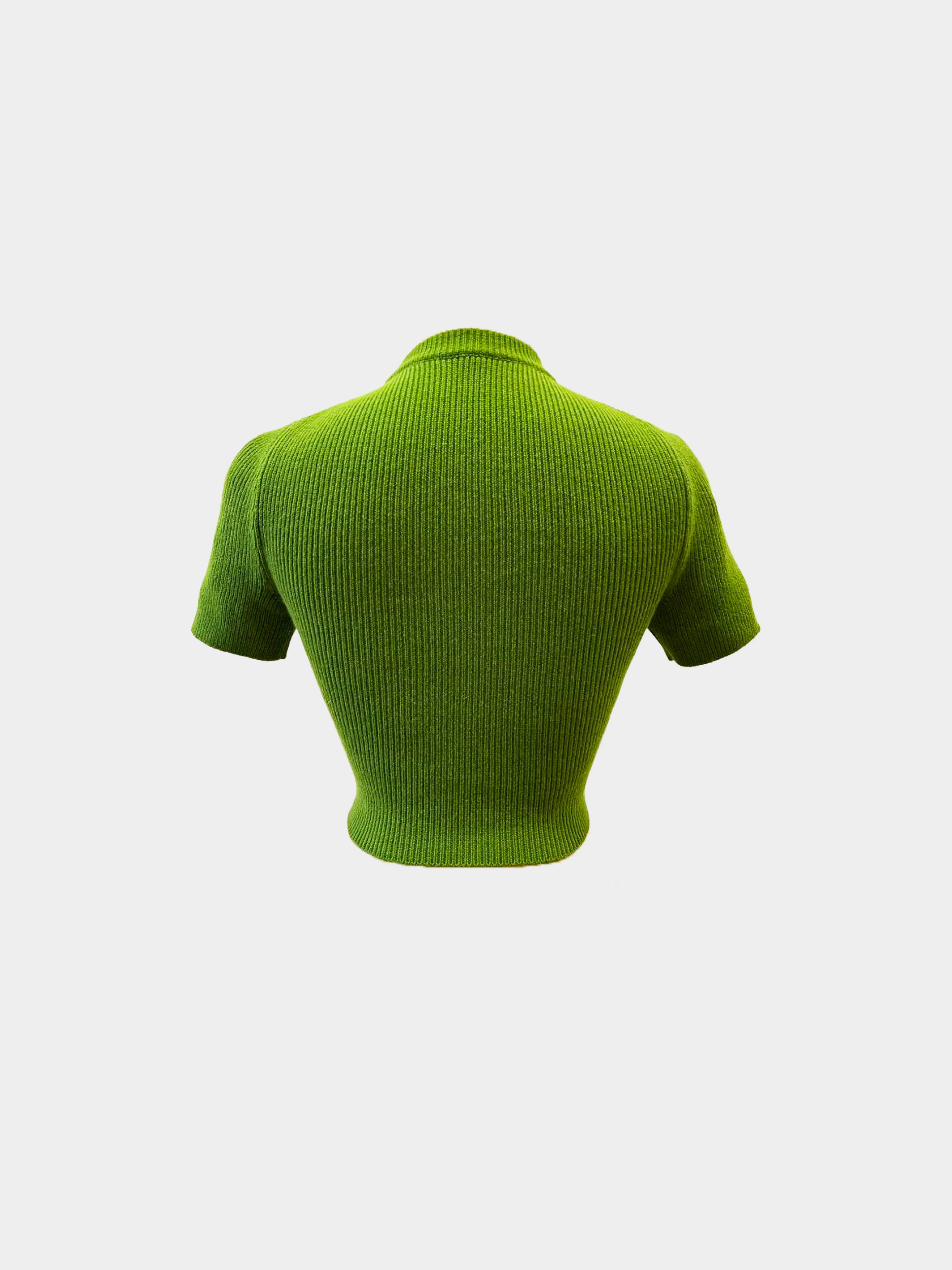 Loewe Spring Summer 2023 Green Cashmere Cropped Sweater - Image 2