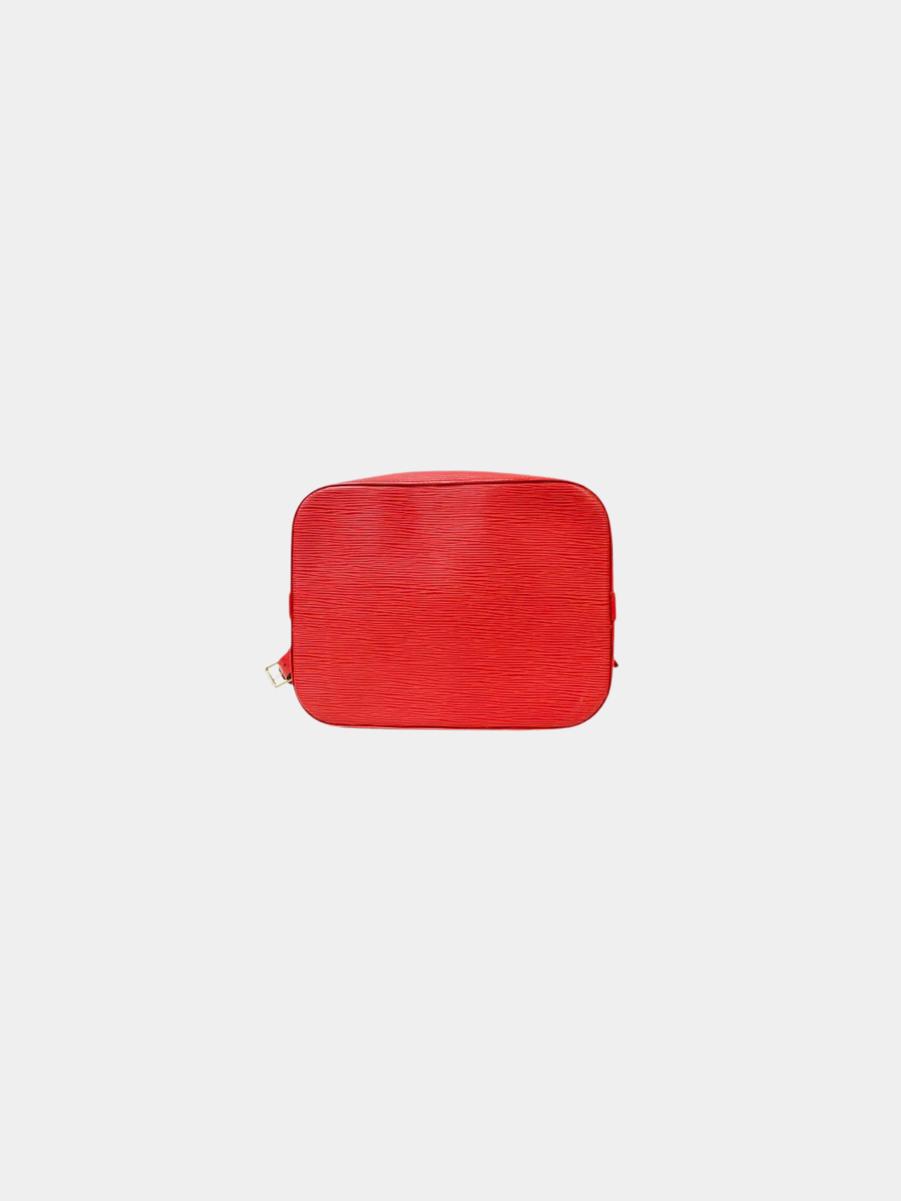 Louis Vuitton 1990s Castilian Red Epi Leather Petit Noé Bucket Bag - Image 4