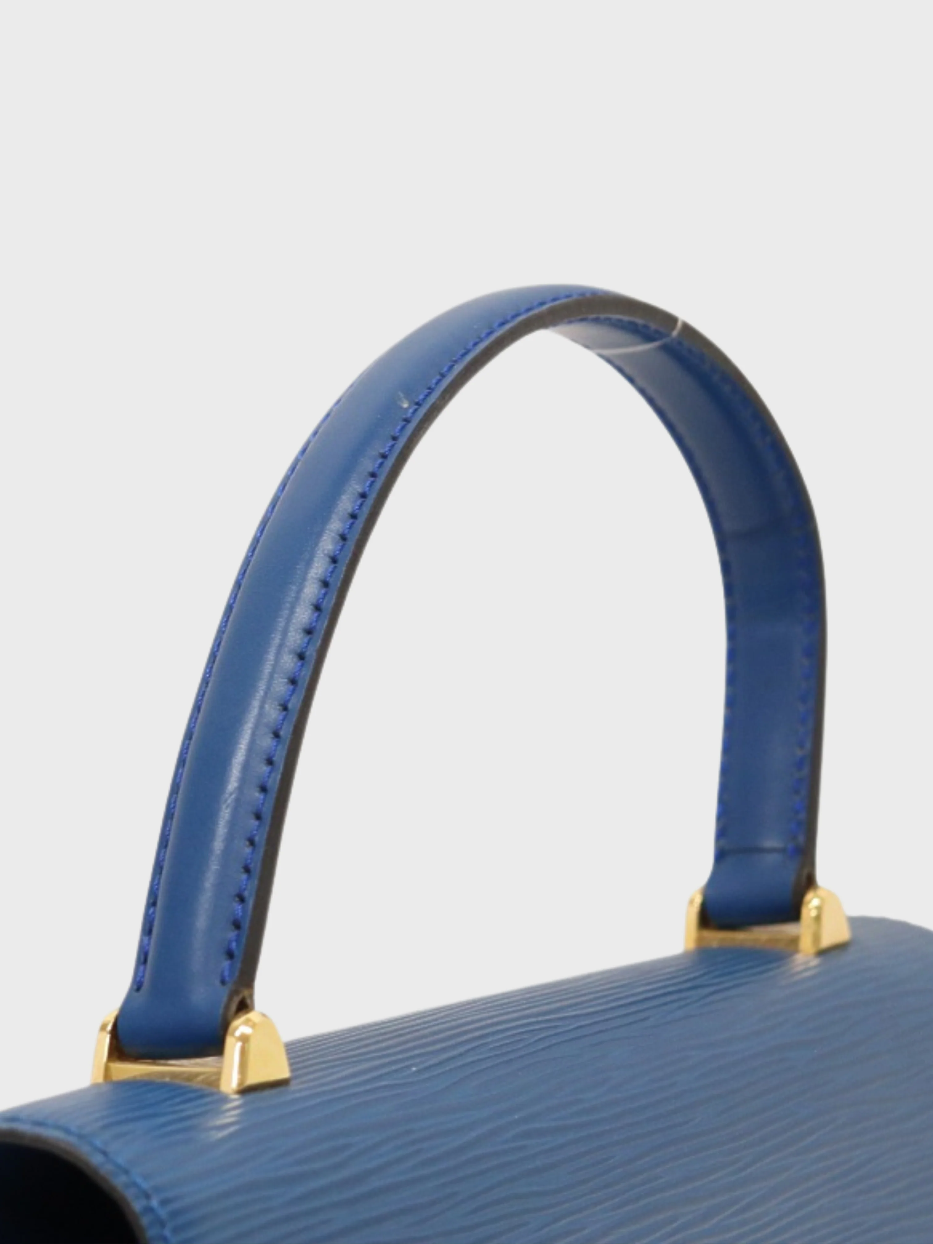 Louis Vuitton 1996 Toledo Blue Epi Leather Malesherbes Bag - Image 7