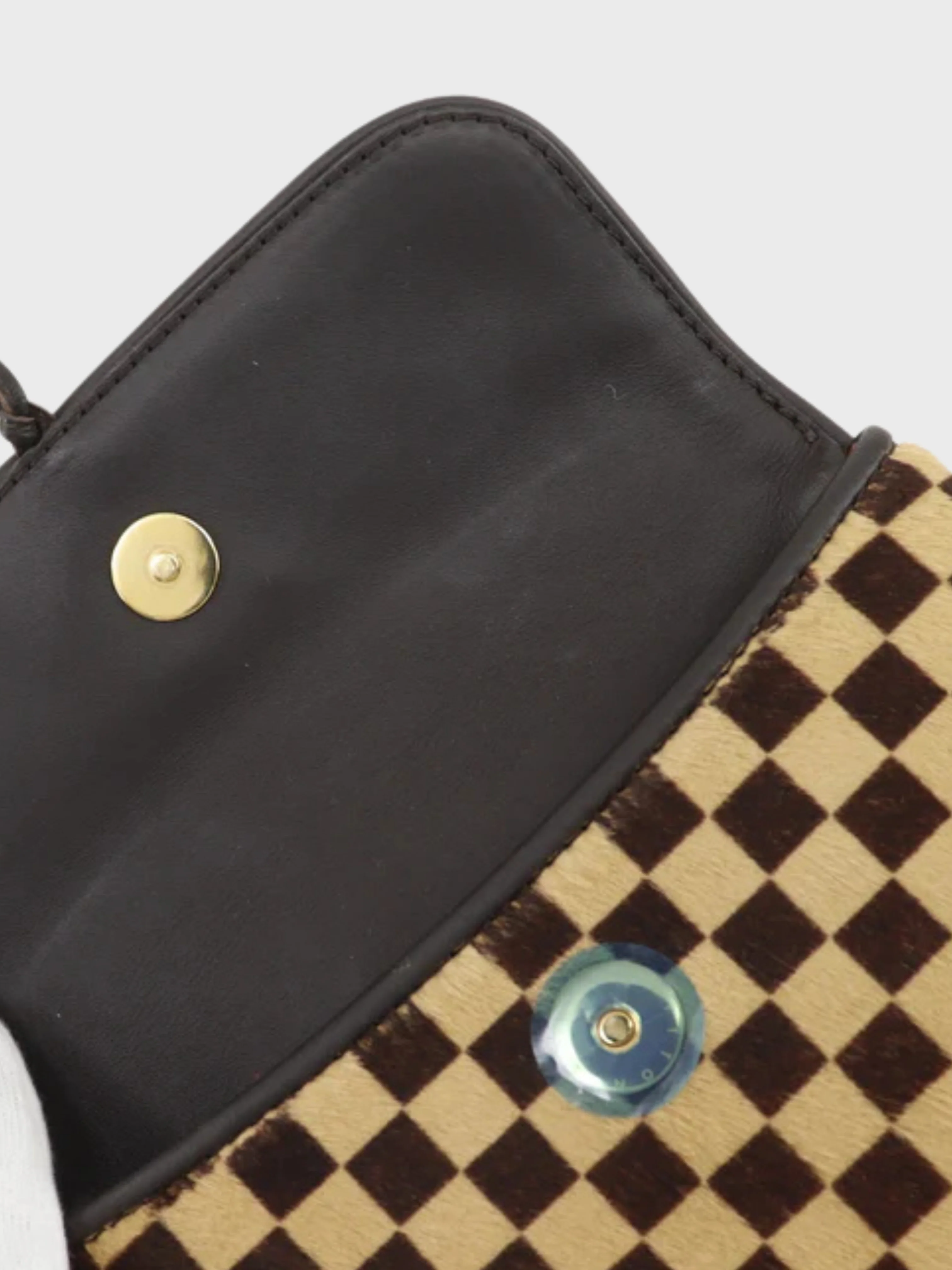 Louis Vuitton 2000 Brown Damier Sauvage Harako Gazelle 2Way Shoulder Bag - Image 5