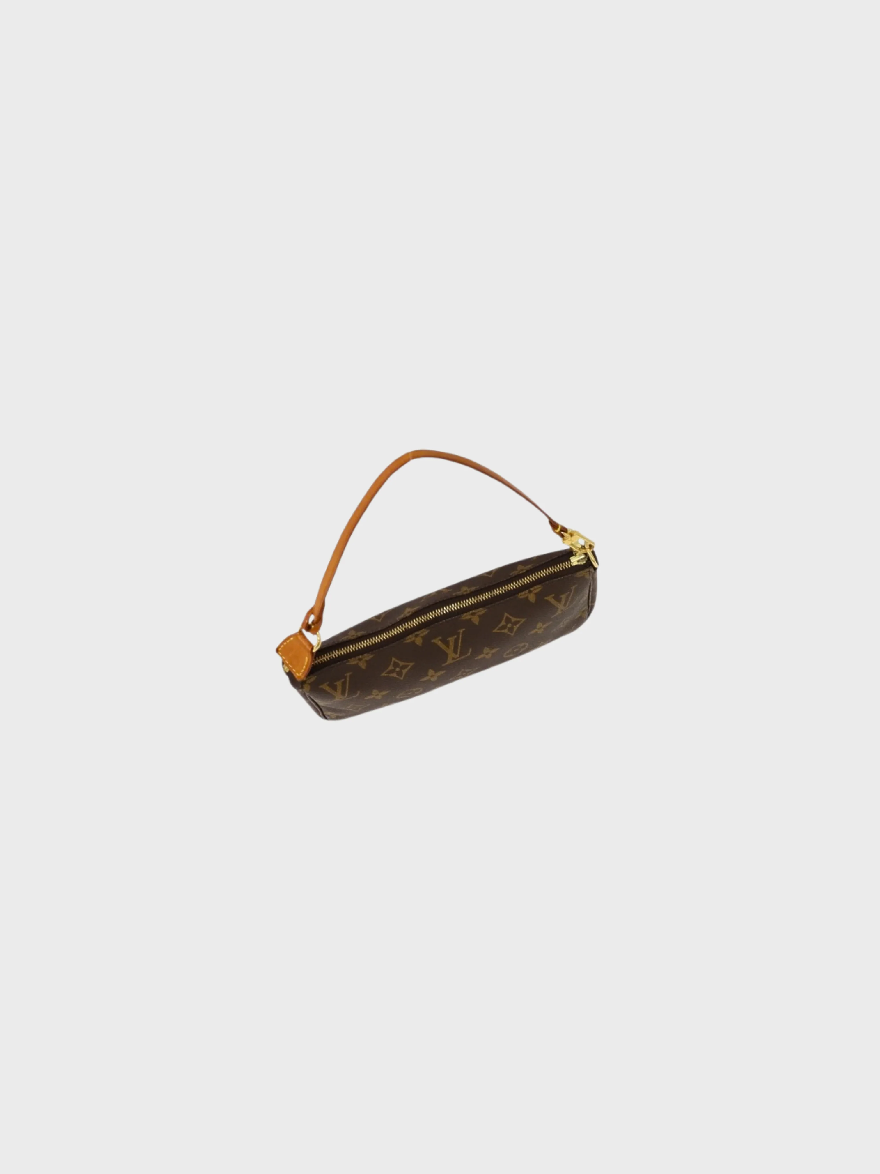 Louis Vuitton 2000 Brown Monogram Leather PVC Pochette Accessoires - Image 6