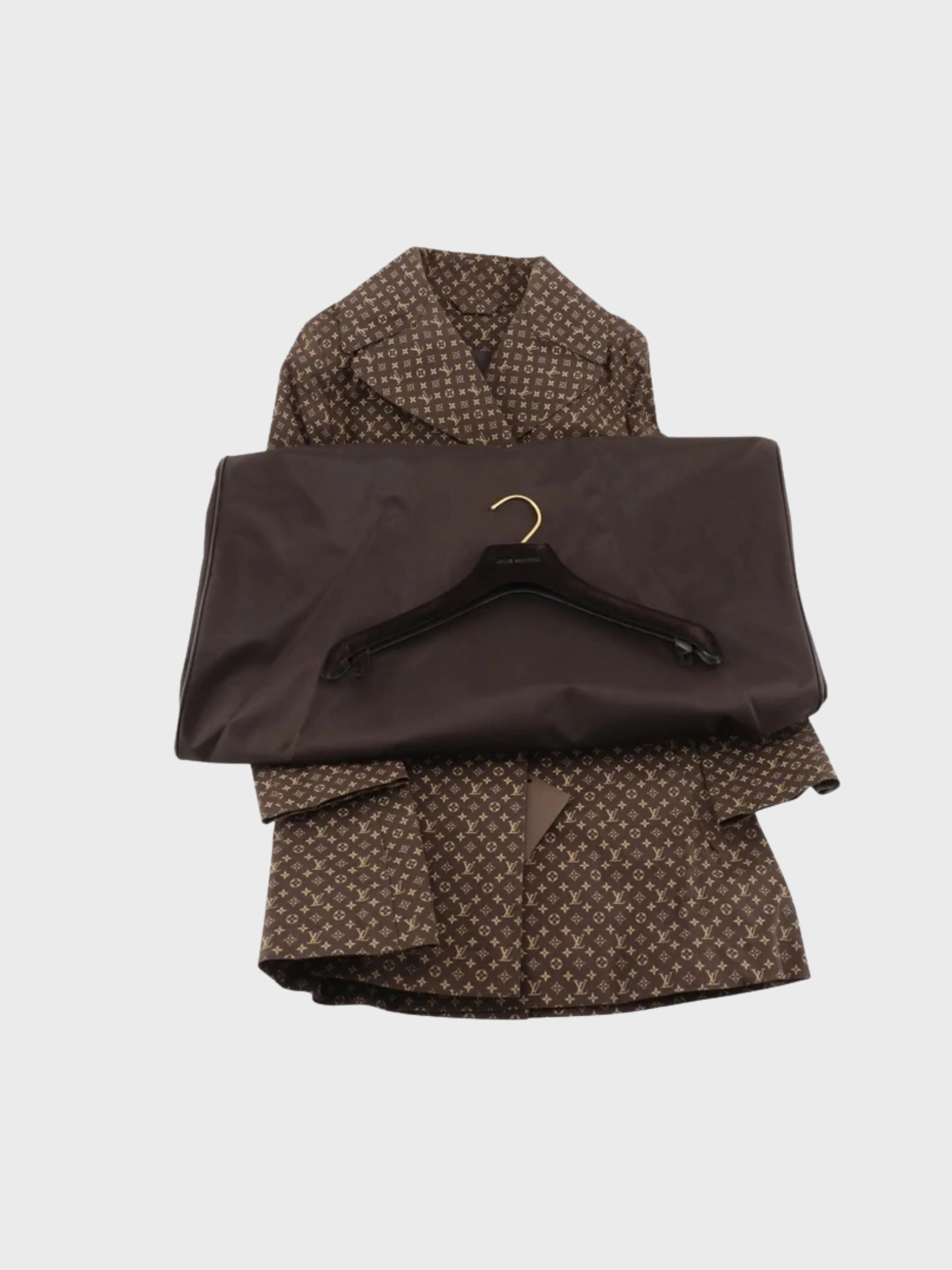 Louis Vuitton 1990s Brown Monogram Cotton Trench Coat - Image 5