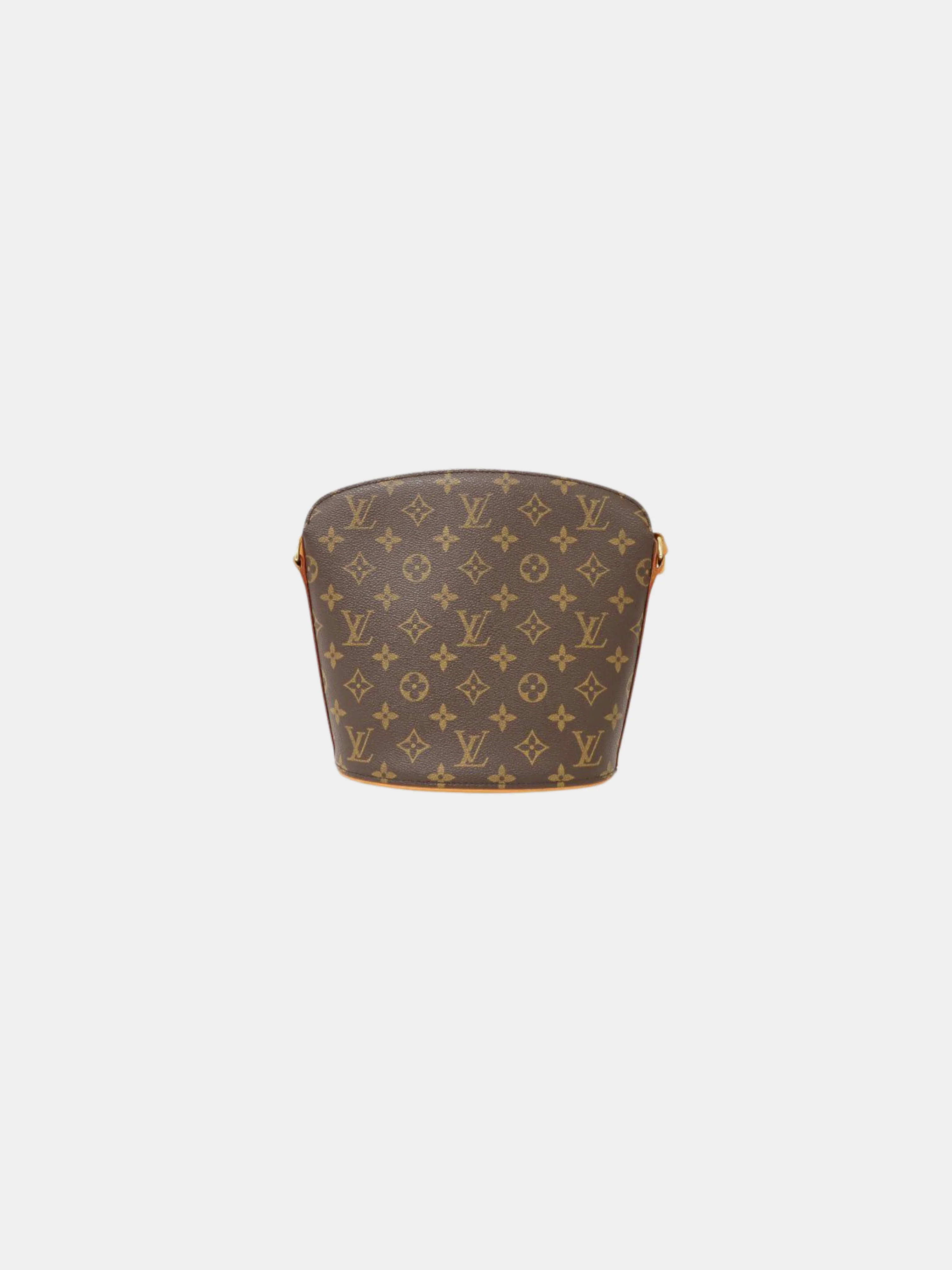 Louis Vuitton 2000s Brown Monogram PVC Drouot Shoulder Bag - Image 2