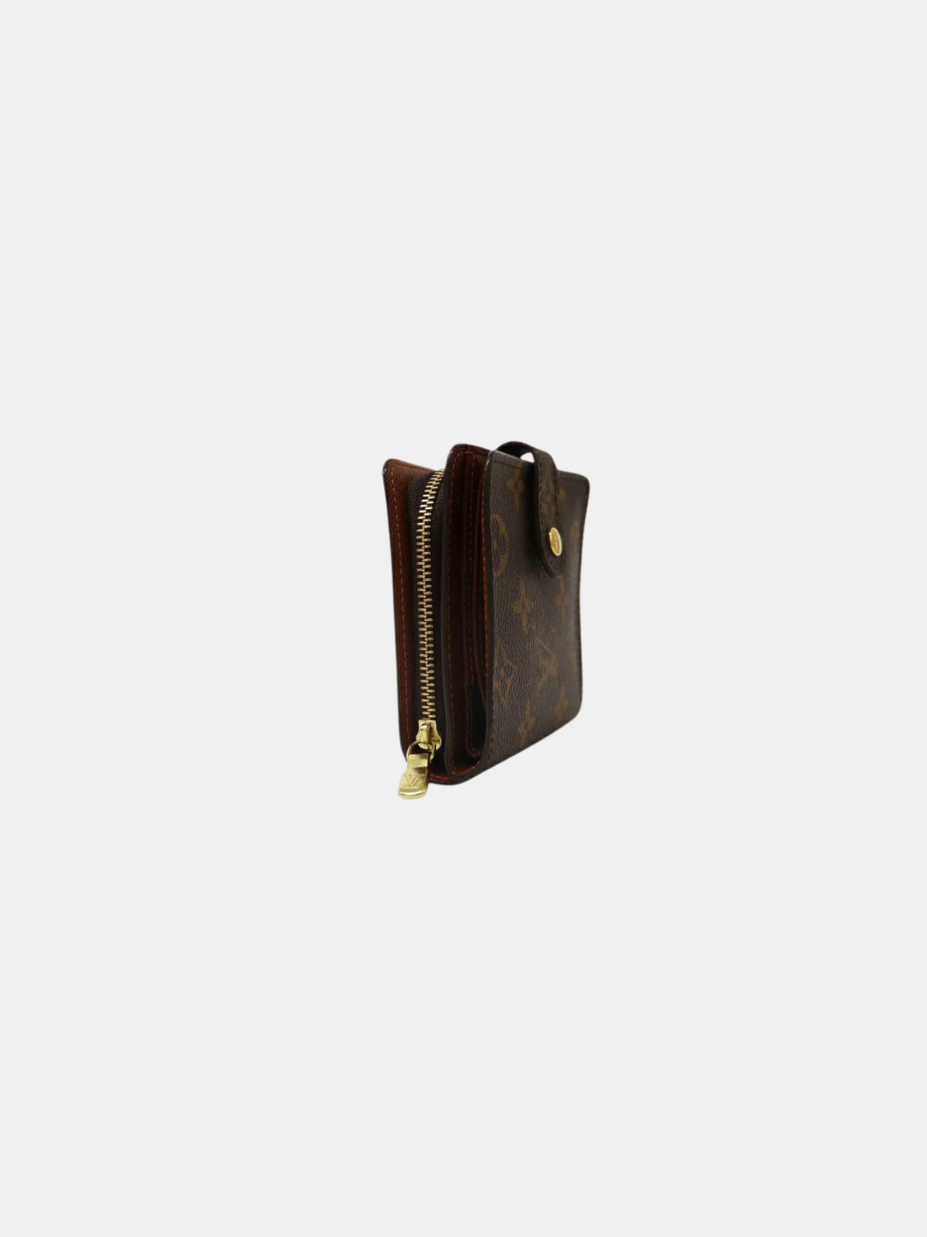 Louis Vuitton 2000s Brown PVC and Leather Monogram Compact Zip Wallet - Image 3