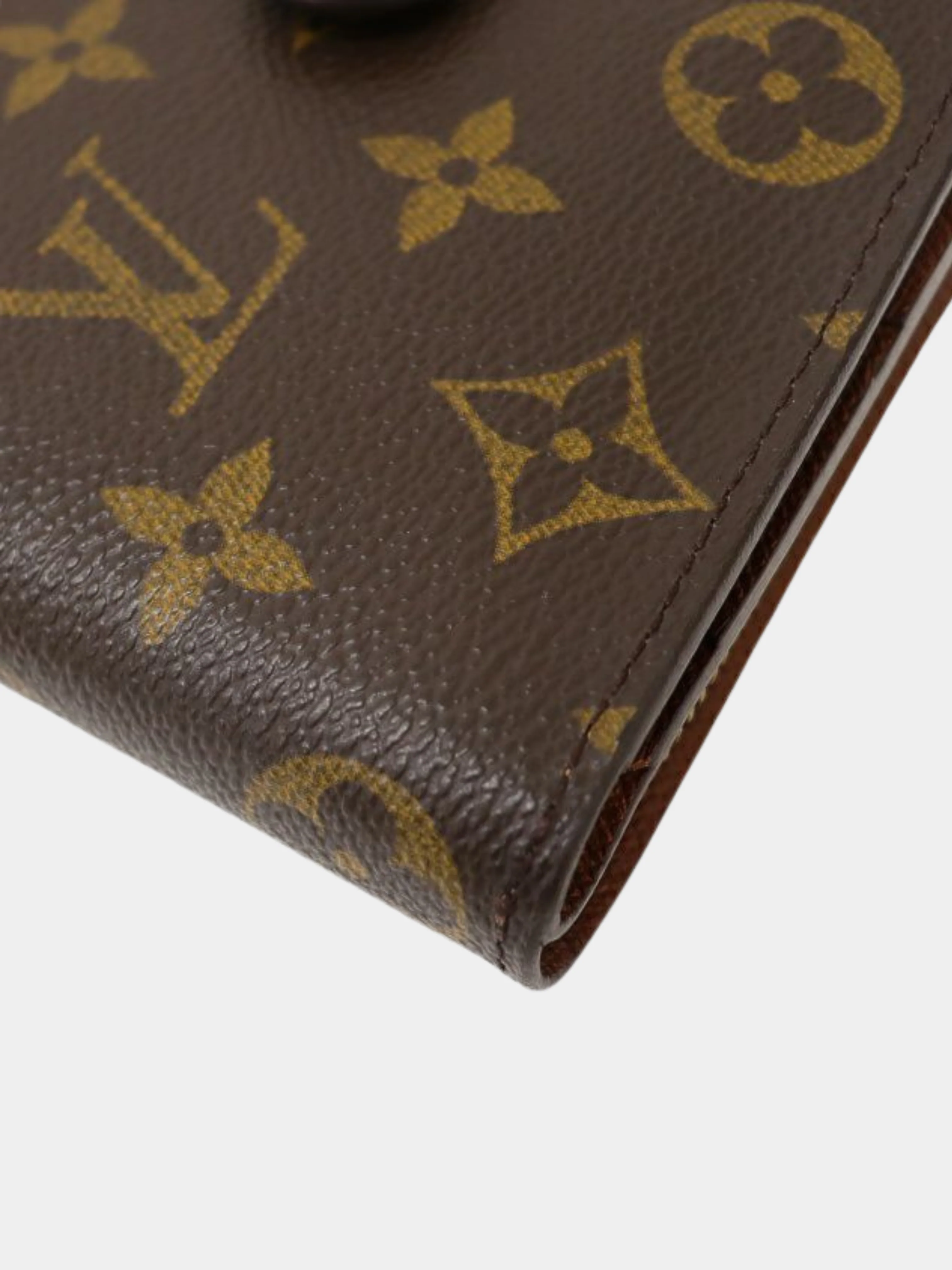 Louis Vuitton 2000s Brown PVC and Leather Monogram Compact Zip Wallet - Image 4
