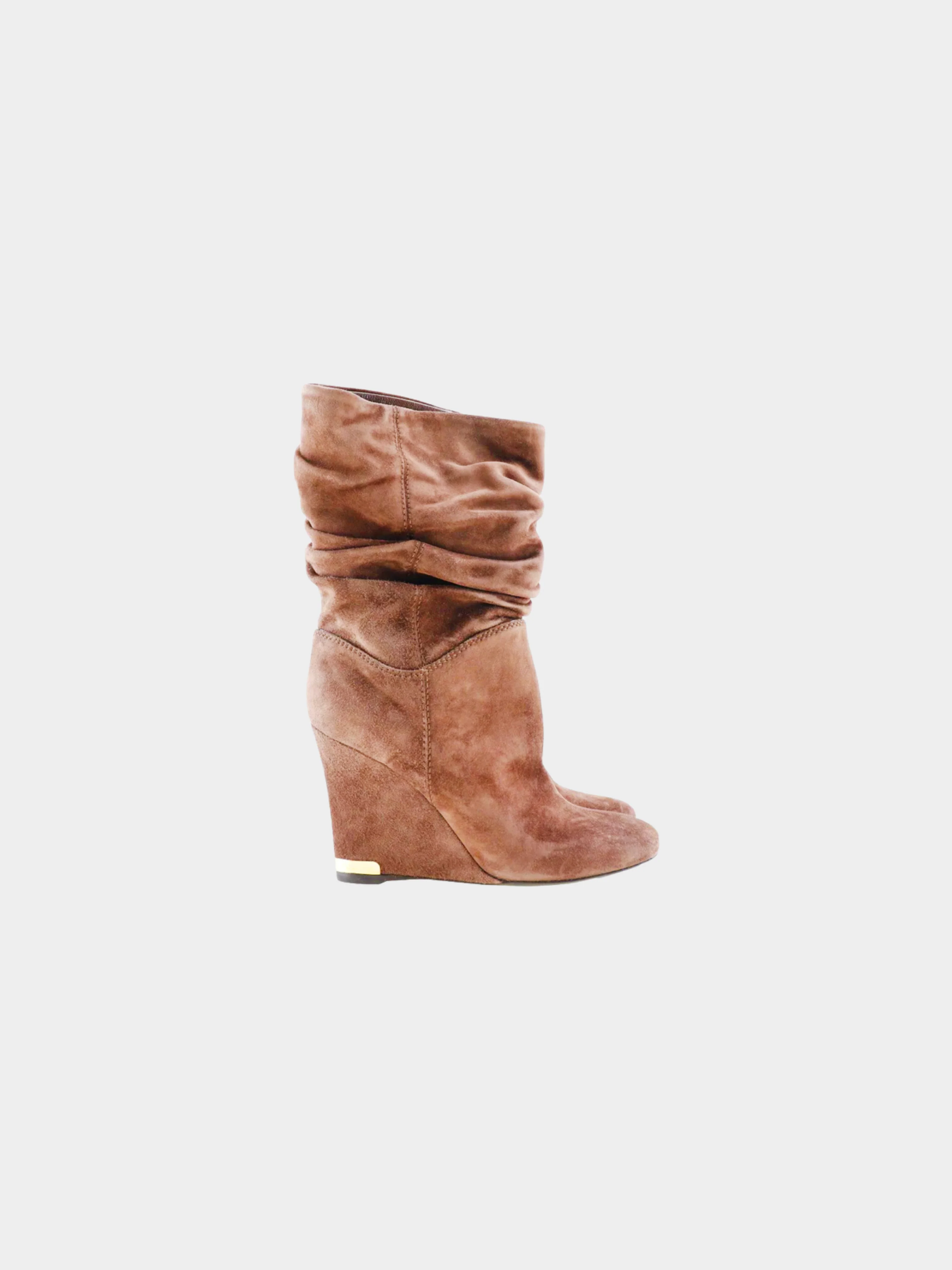 Louis Vuitton 2000s Brown Suede Ankle Boots