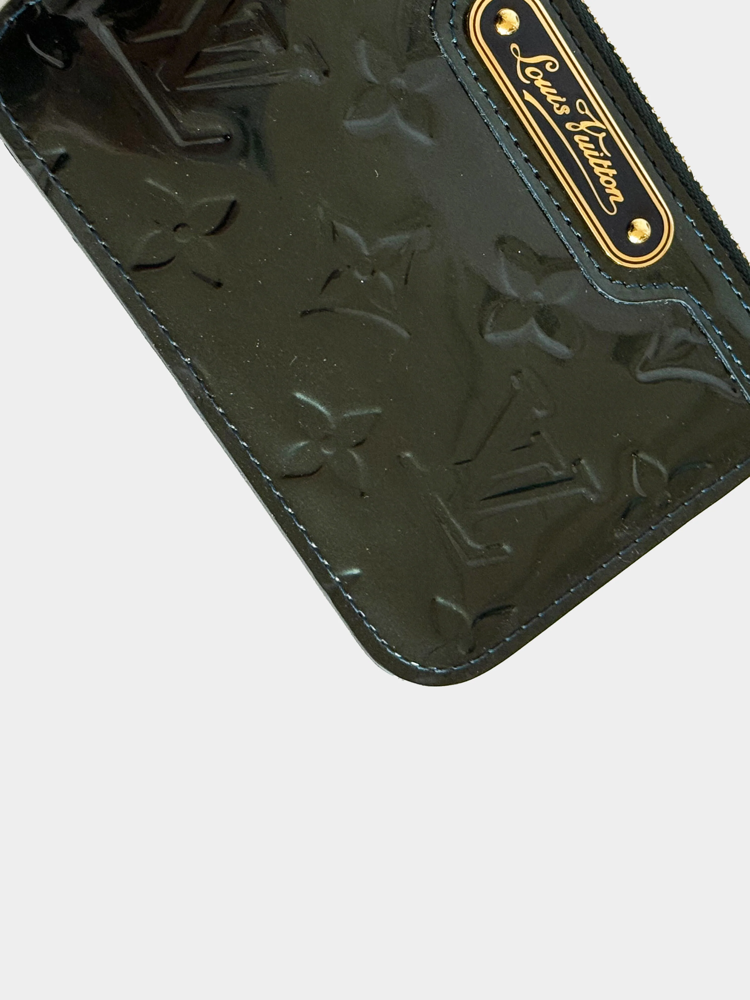 Louis Vuitton 2000s Dark Green Vernis Leather Pochette Clefs Key Pouch - Image 3