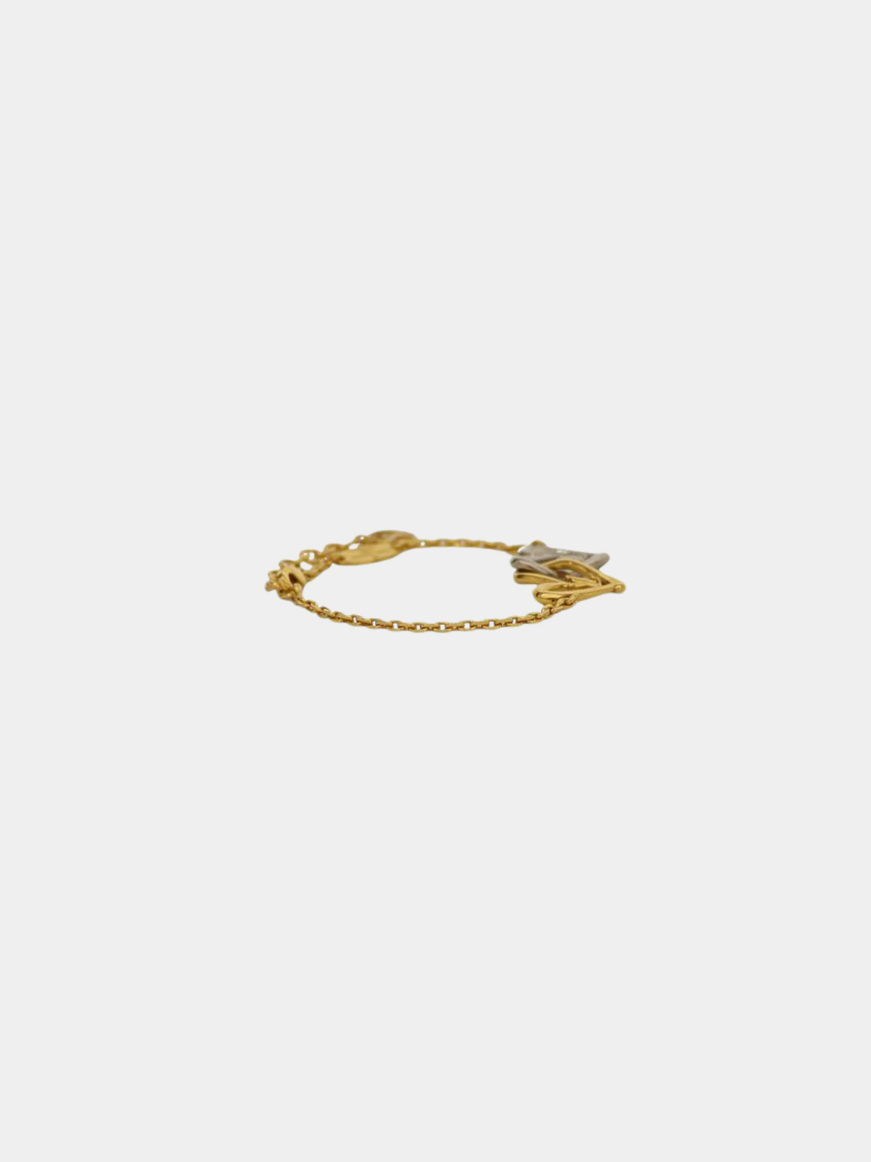 Louis Vuitton 2000s Gold Silver Heart Bracelet - Image 3