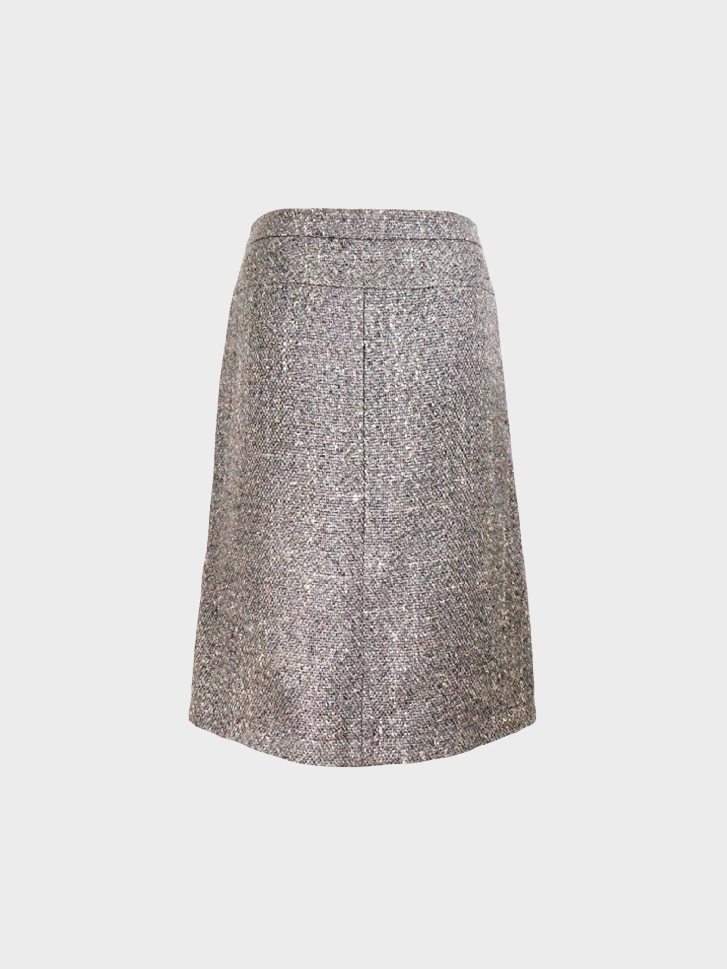 Louis Vuitton 2000s Grey Viscose Blend Button Midi Skirt - Image 2