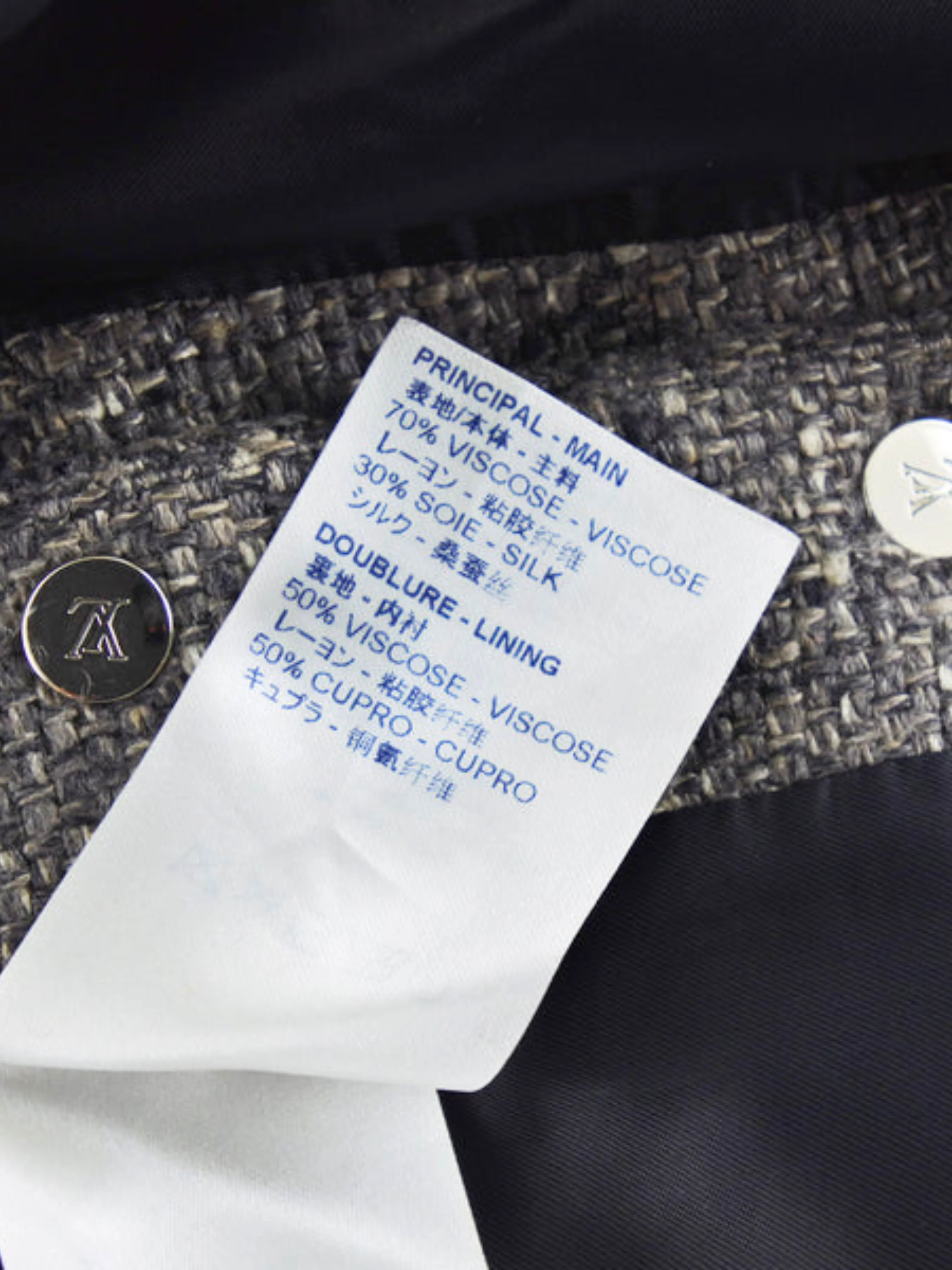 Louis Vuitton 2000s Grey Viscose Blend Button Midi Skirt - Image 5