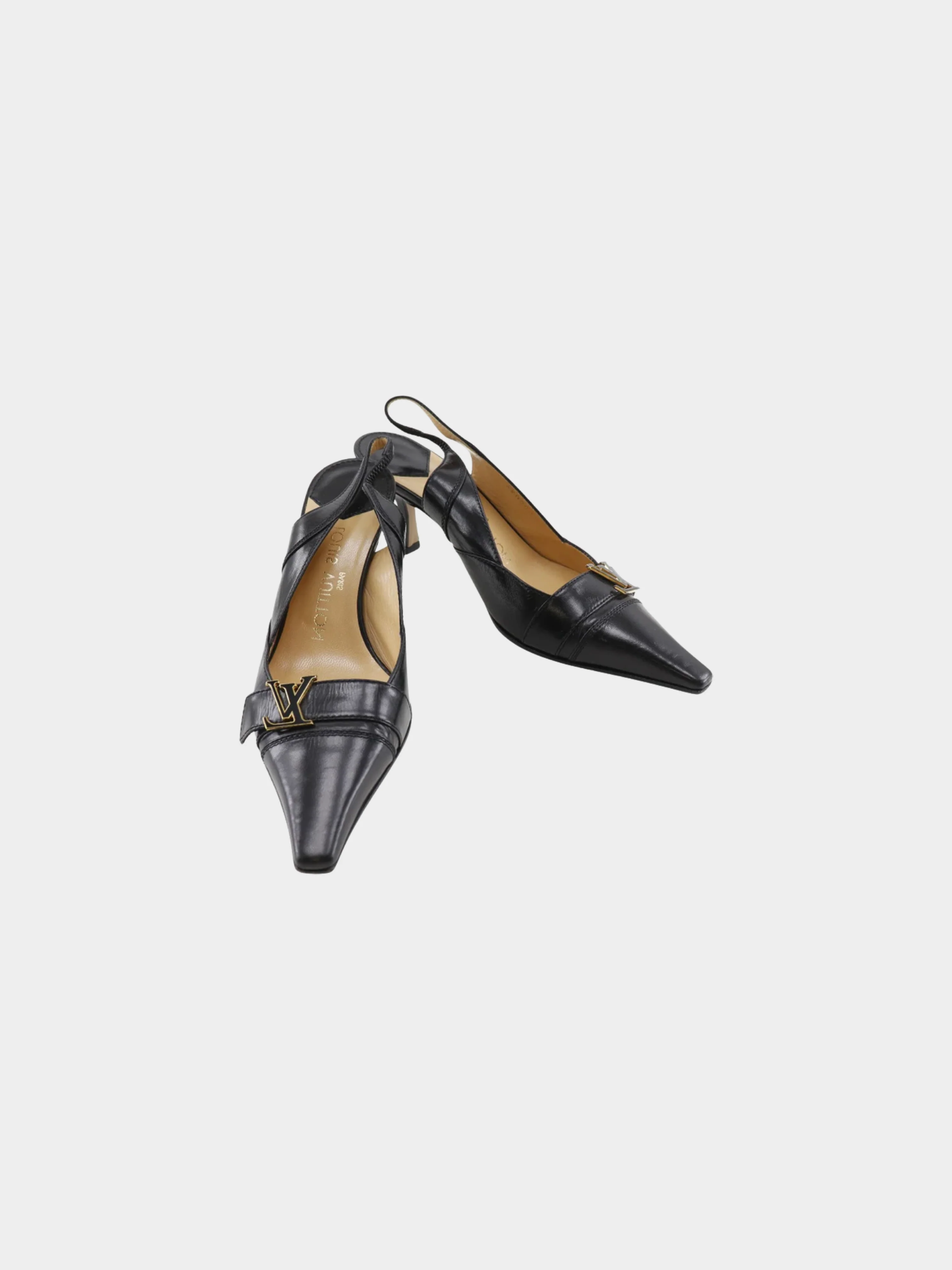 Louis Vuitton 2000s Logo Pointed Toe Pumps - Image 2