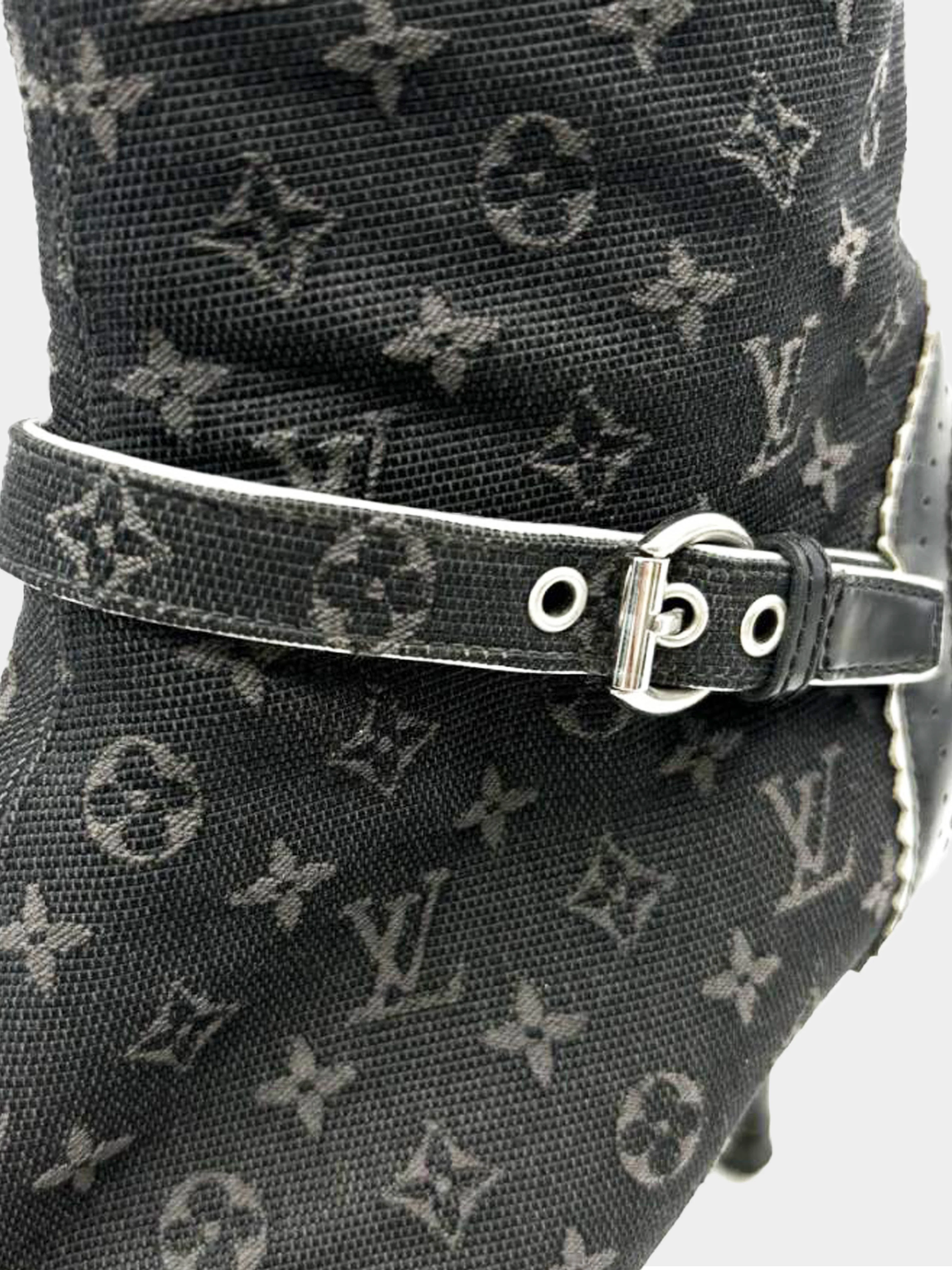 Louis Vuitton 2007 Mini Lin Canvas Raquel Ankle Boots - Image 4