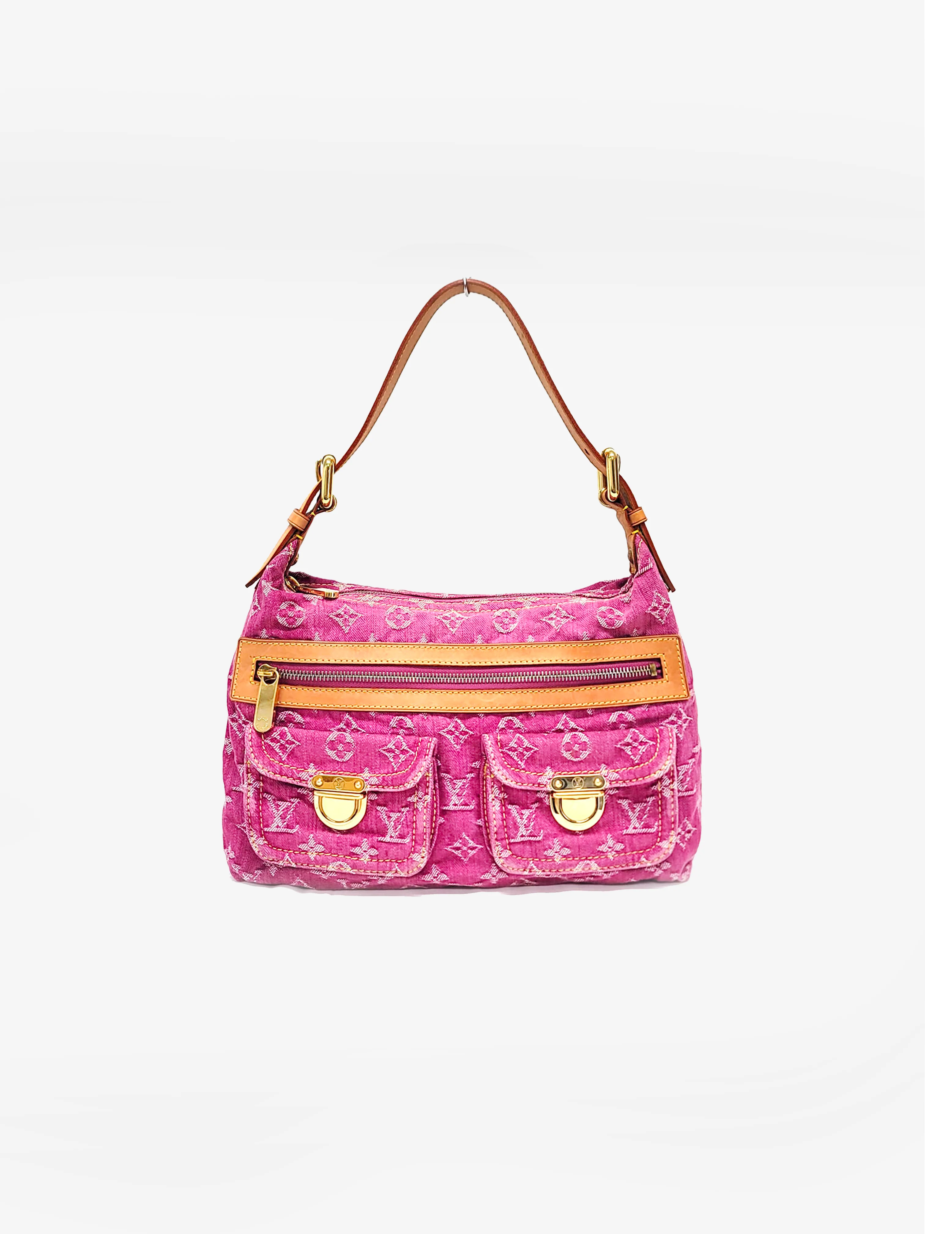Louis Vuitton 2000s Pink Denim Double Pocket Handbag