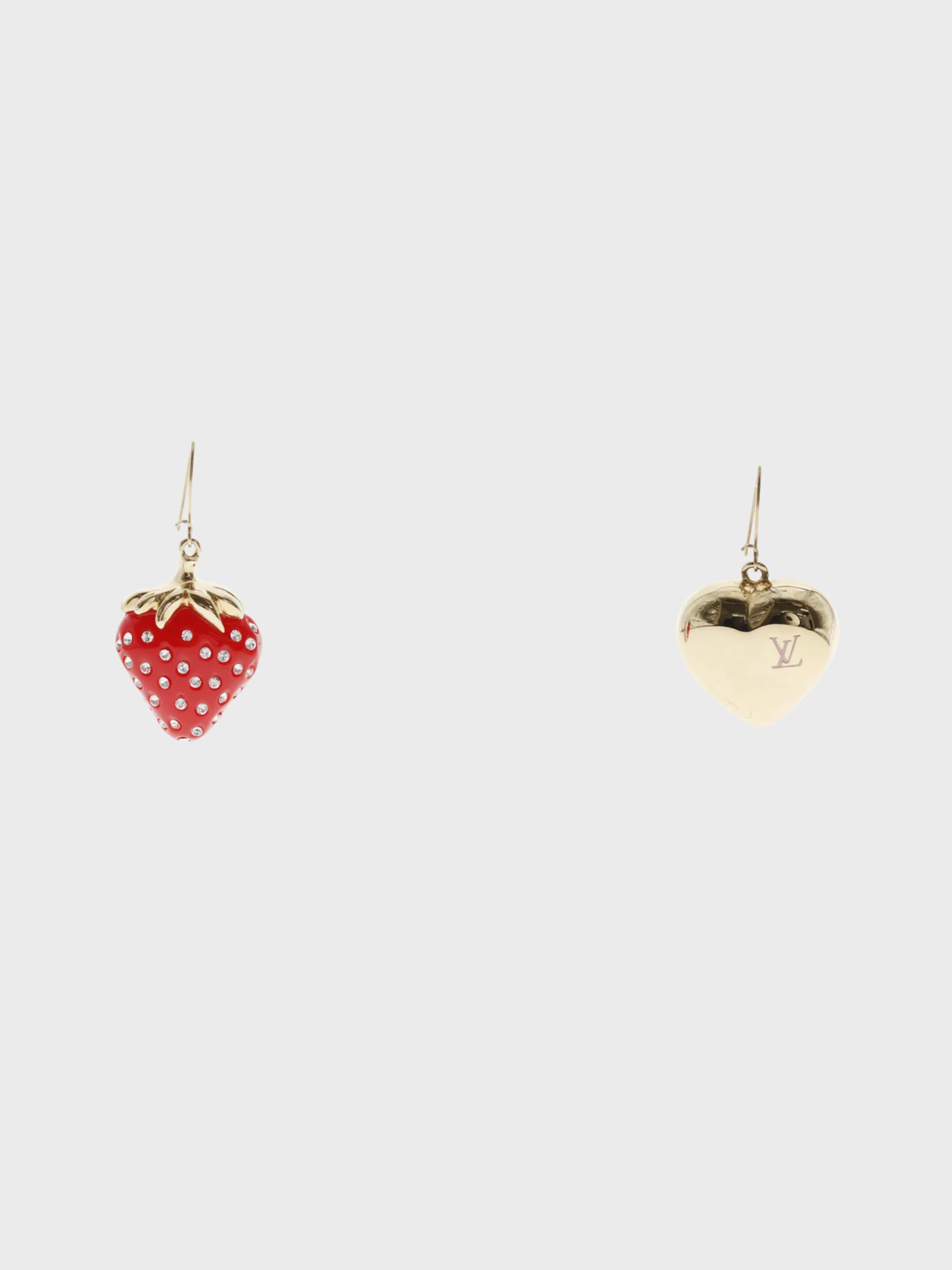 Louis Vuitton SS 2011 Red Pink Resin Rhinestone Strawberry Earrings