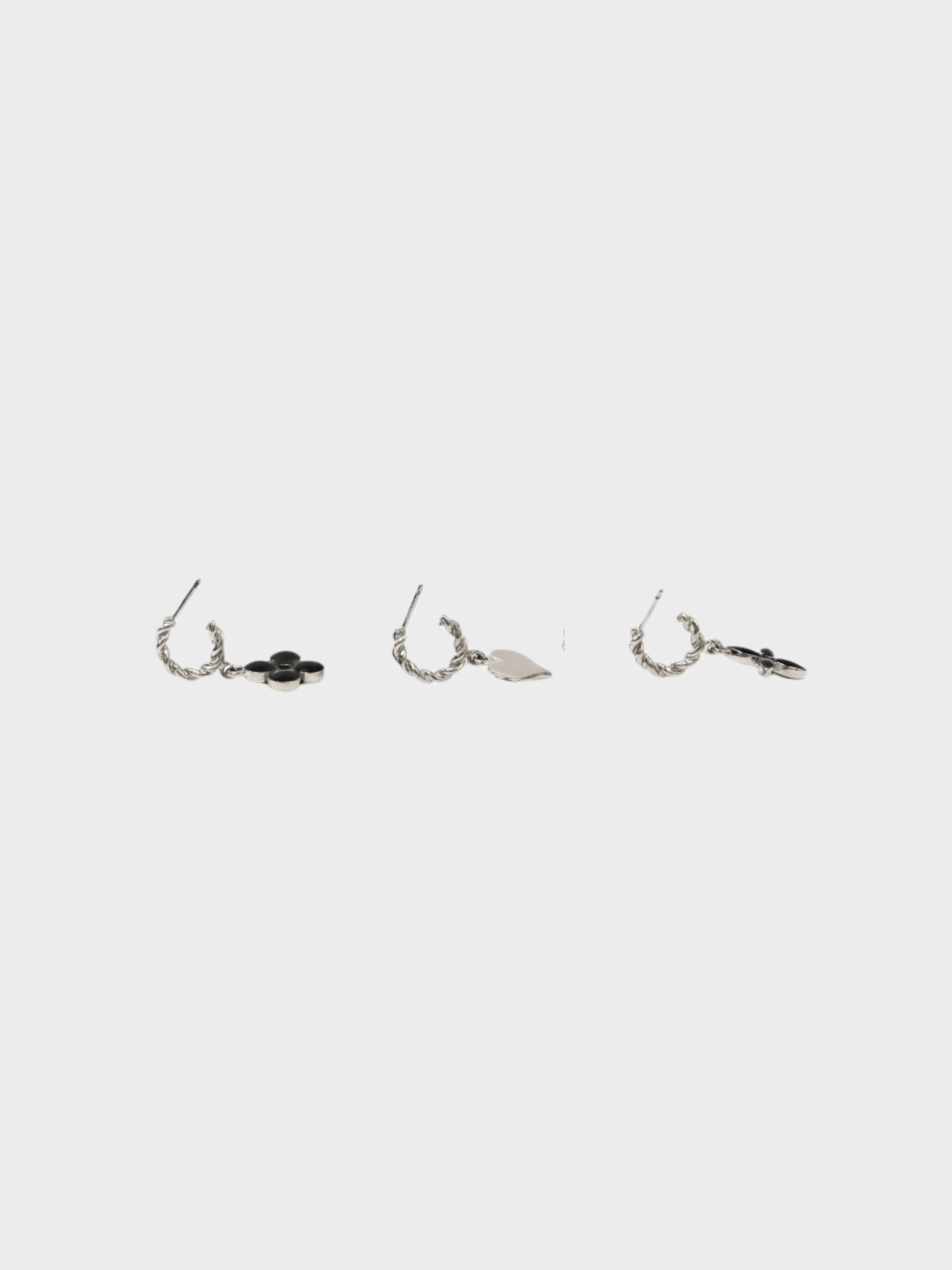 Louis Vuitton 2000s Silver Monogram Hoop Earrings - Image 3