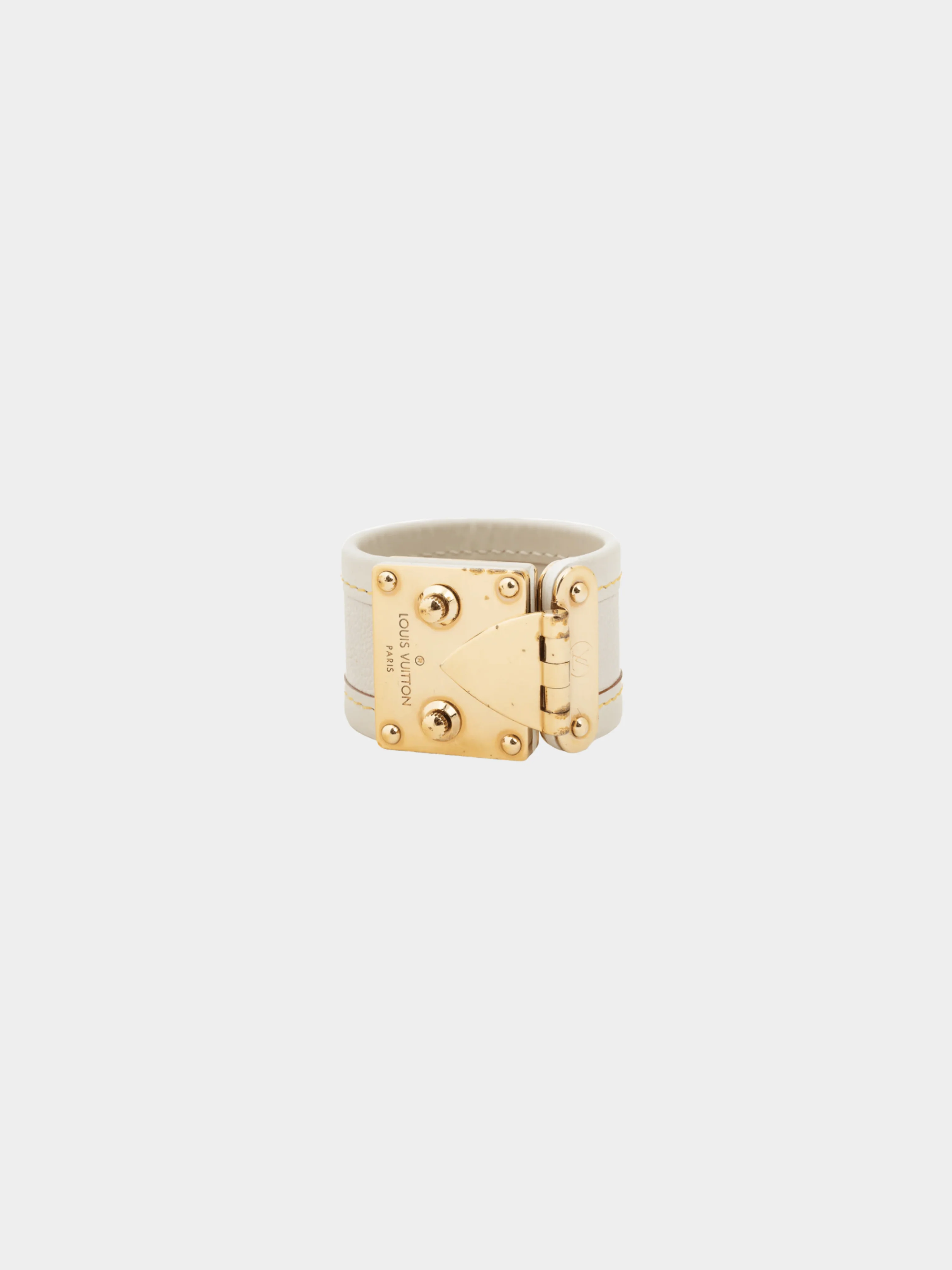 Louis Vuitton 2008 Suhali White Leather S-Lock Bracelet