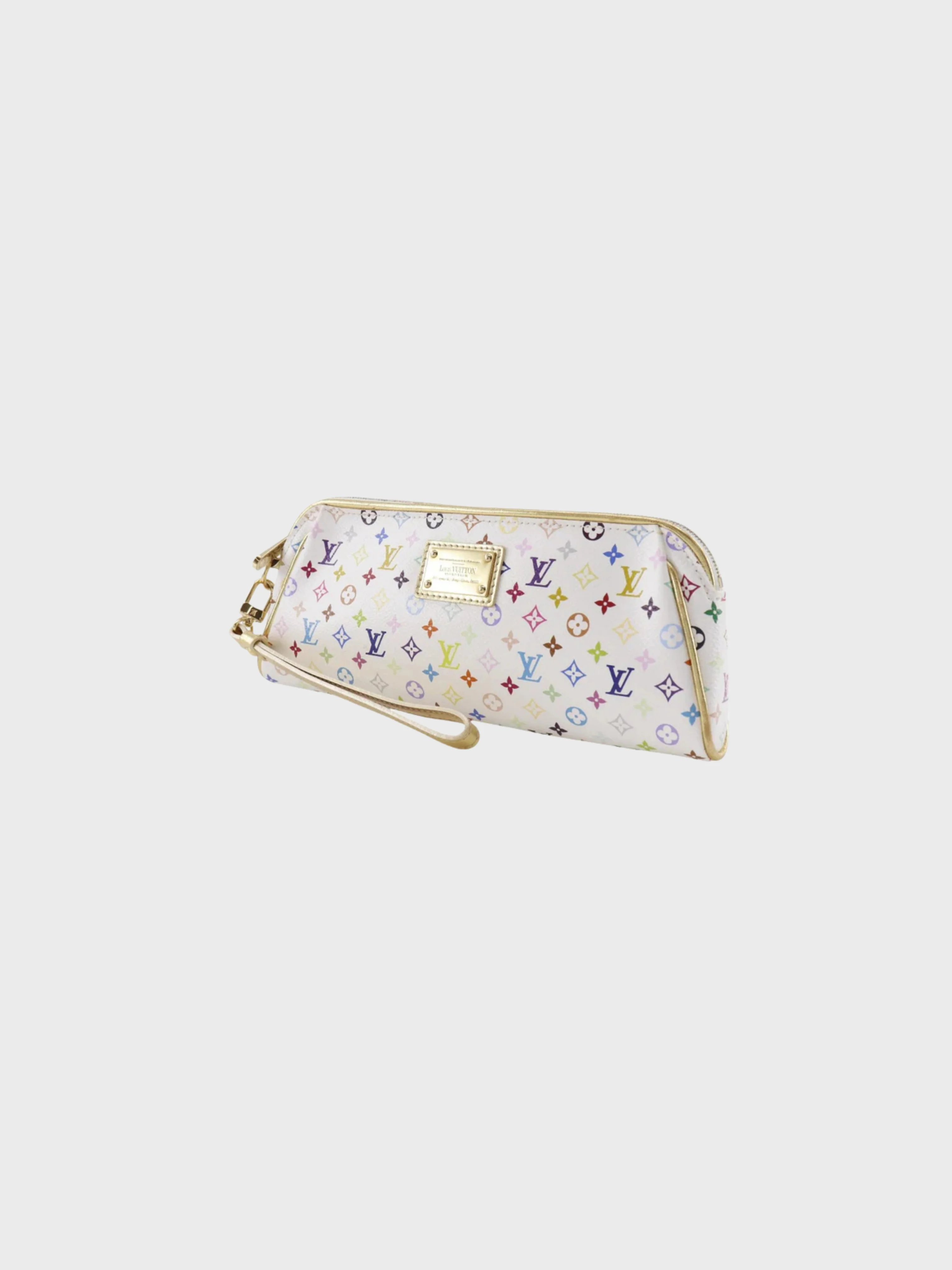 Louis Vuitton 2008 White Monogram Multicolore Kate Clutch Bag - Image 3