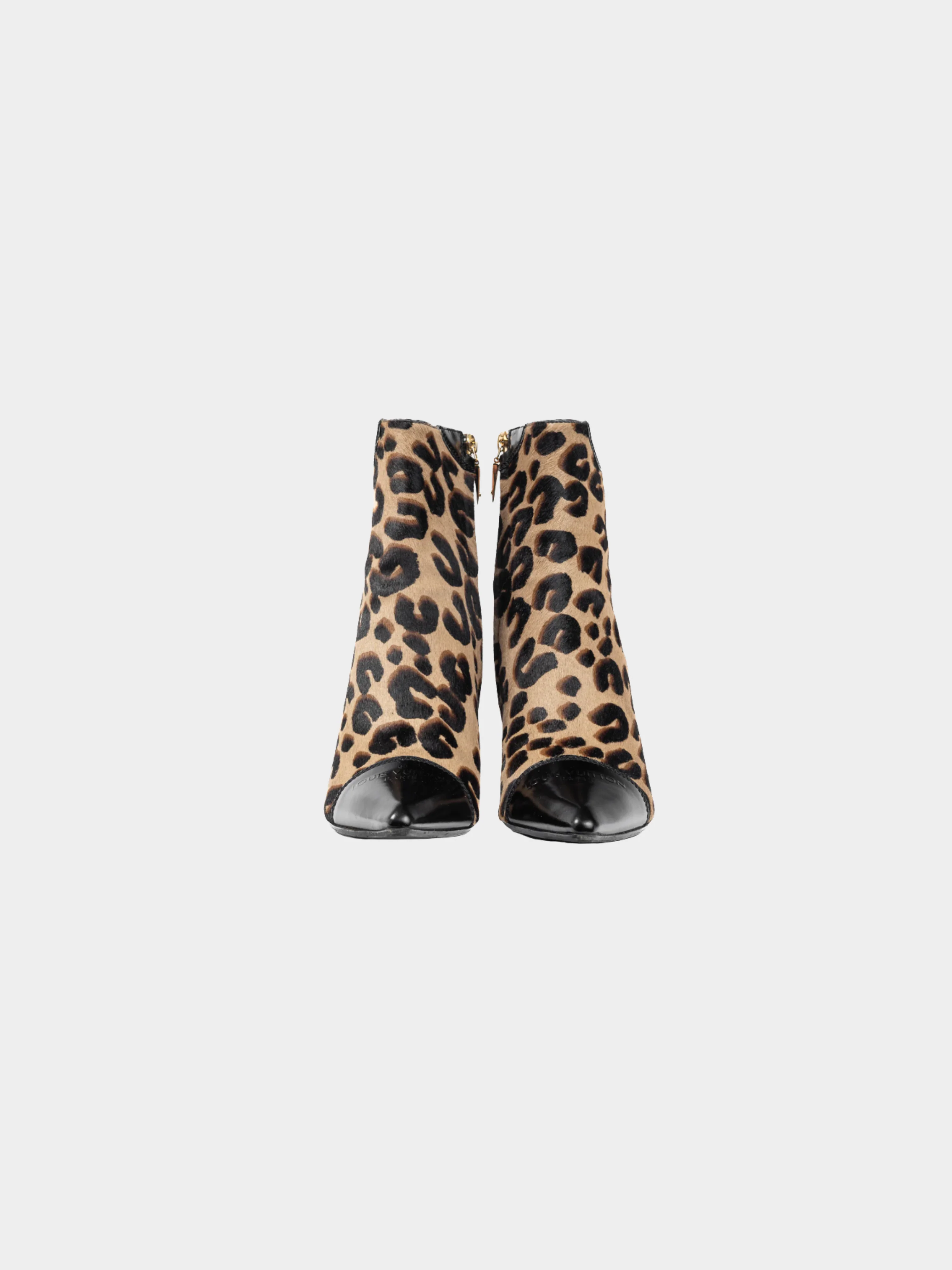Louis Vuitton 2009 Wild Leopard Calf-Hair and Black Leather Ankle Boots - Image 2