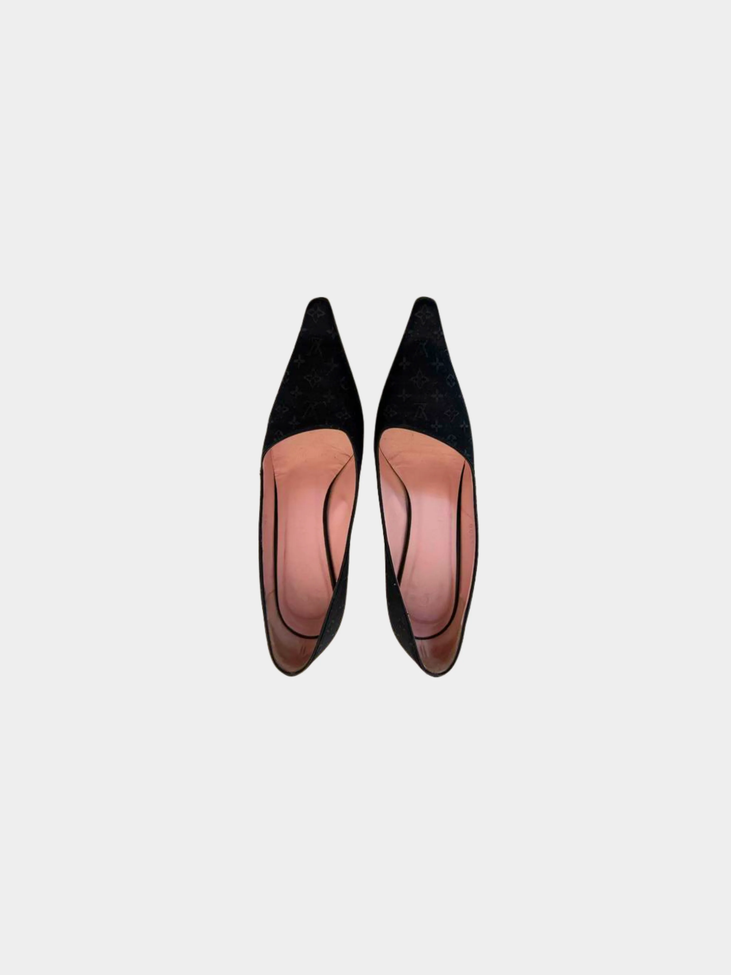 Louis Vuitton 2010s Black Monogram Kitten Heels - Image 2