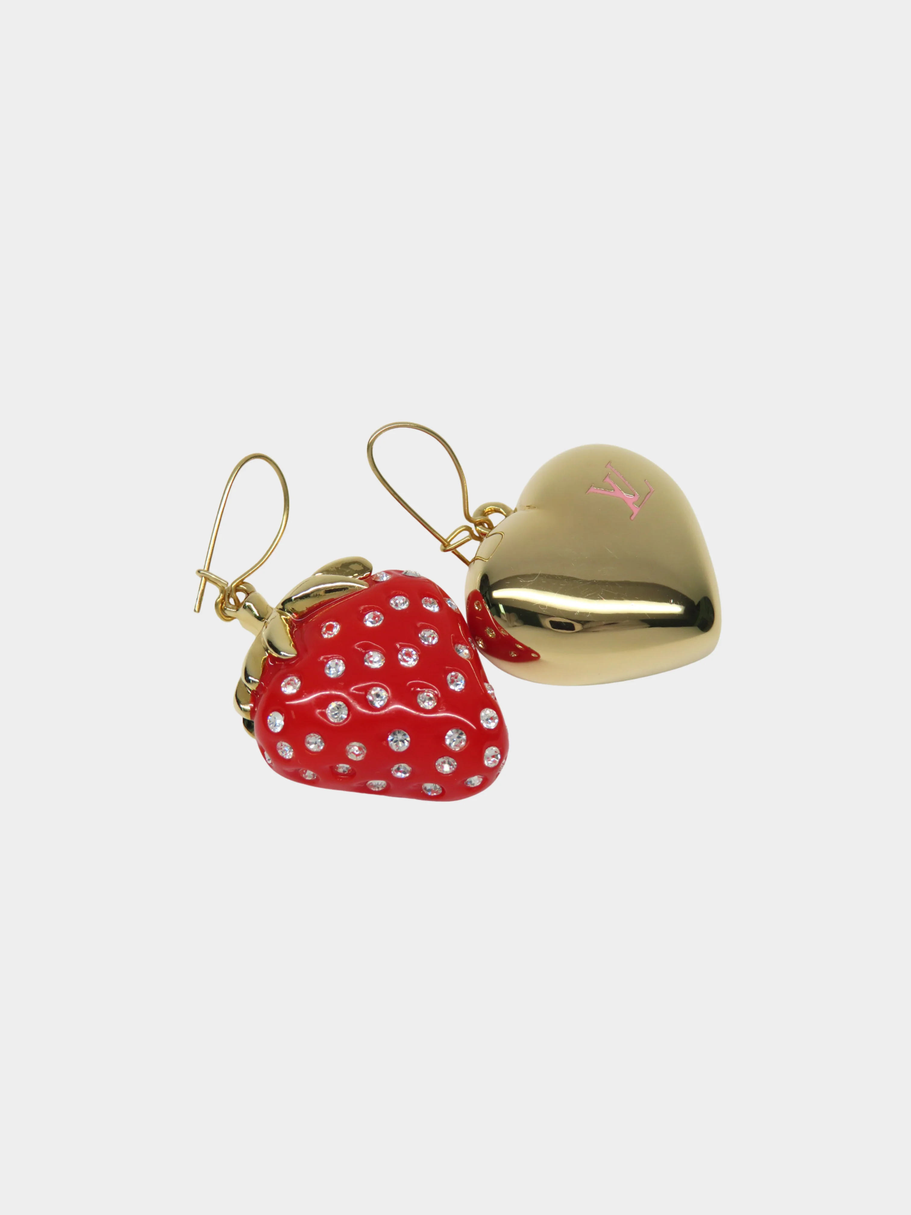 Louis Vuitton 2010s Fraises Strawberry Heart Earrings - Image 5