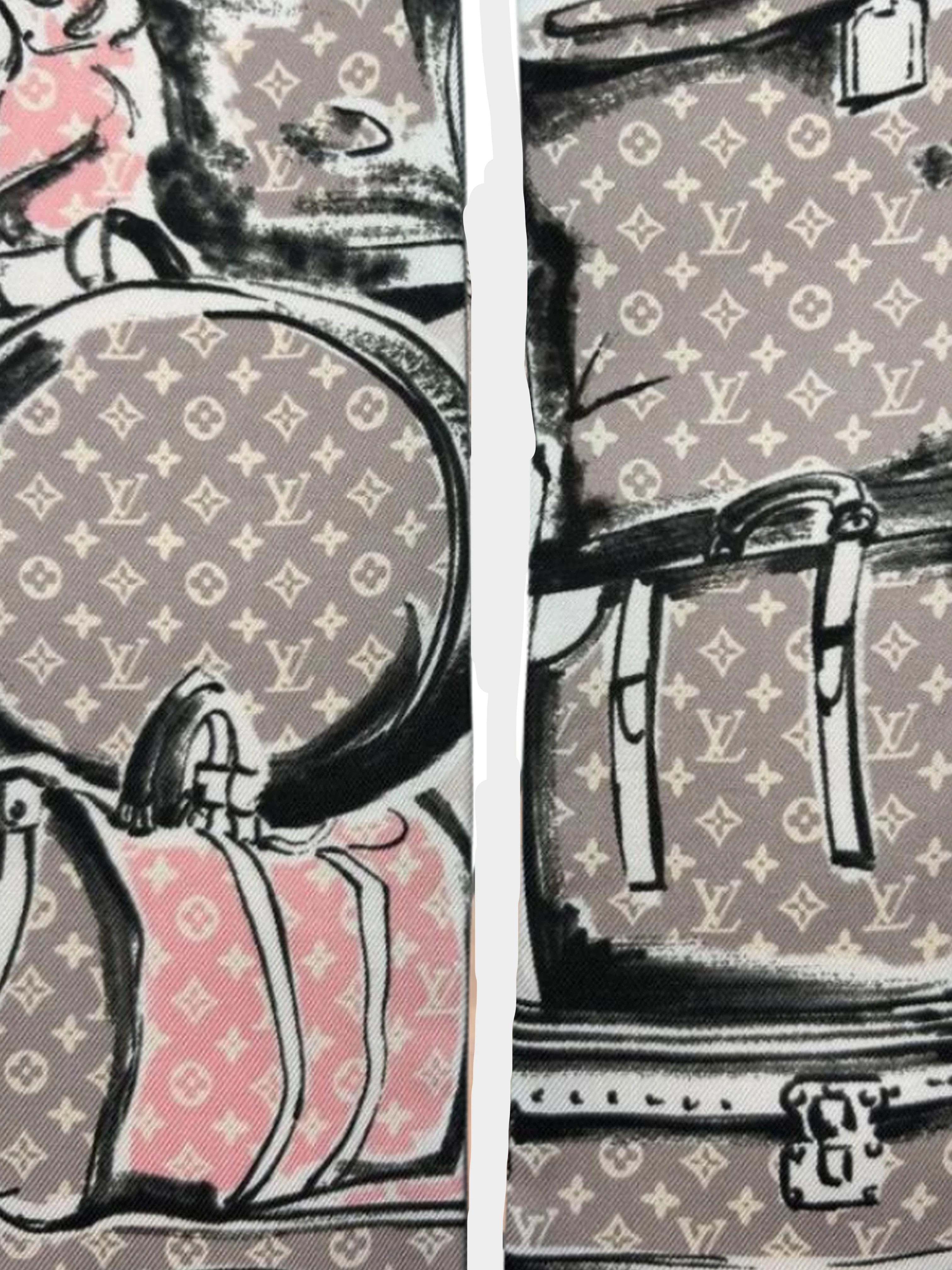 Louis Vuitton 2010s Light Pink Graphic Printed Bandeau Scarf - Image 2