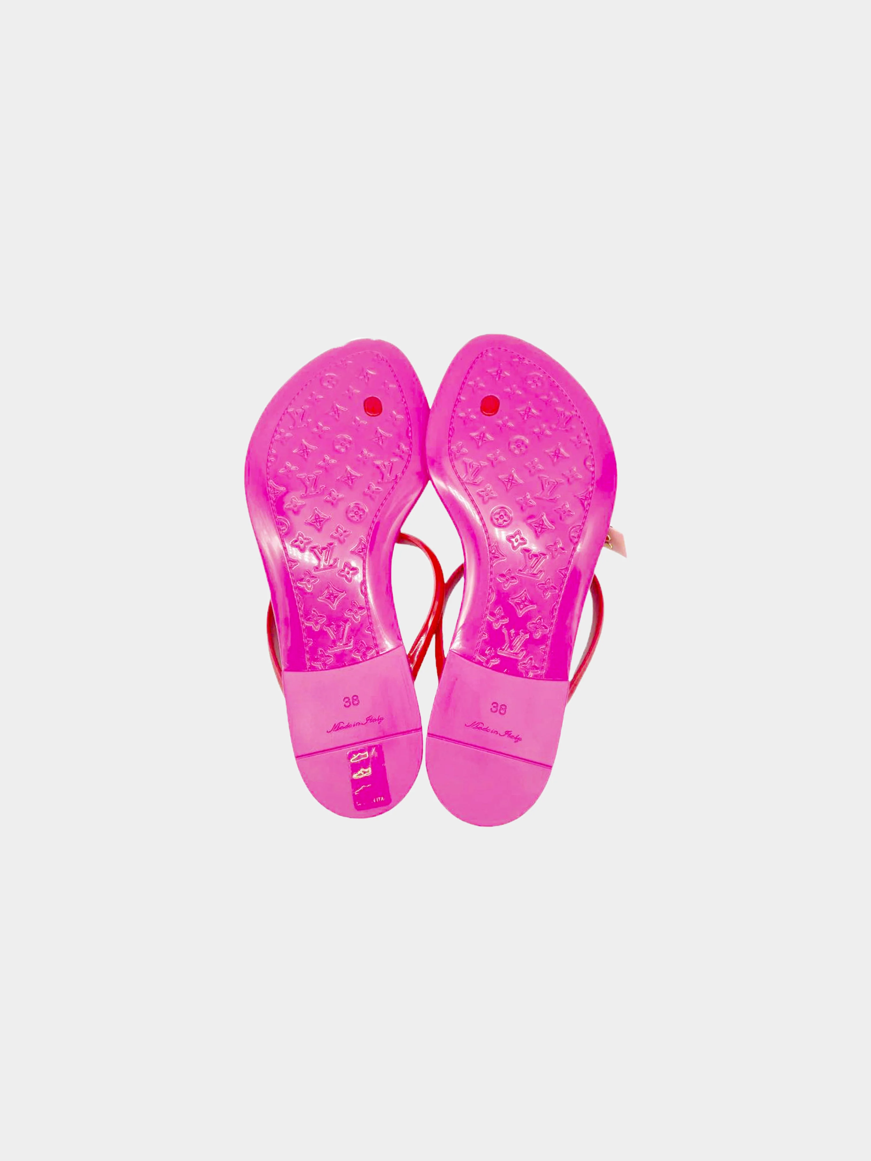 Louis Vuitton 2010s Pink Jelly Seastar Thong Sandals - Image 3