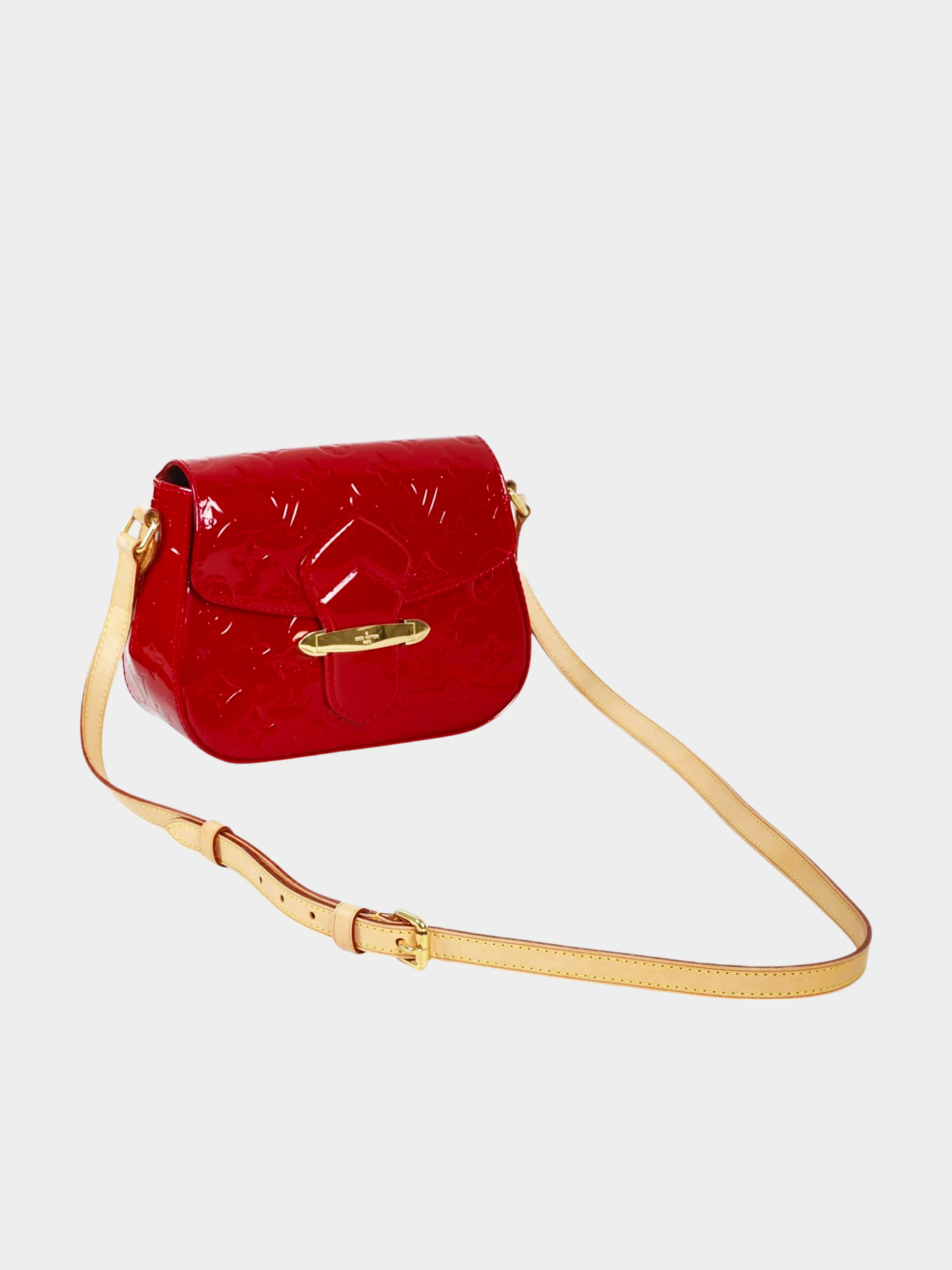 Louis Vuitton 2011 Red Monogram Vernis Bellflower GM Bag - Image 4