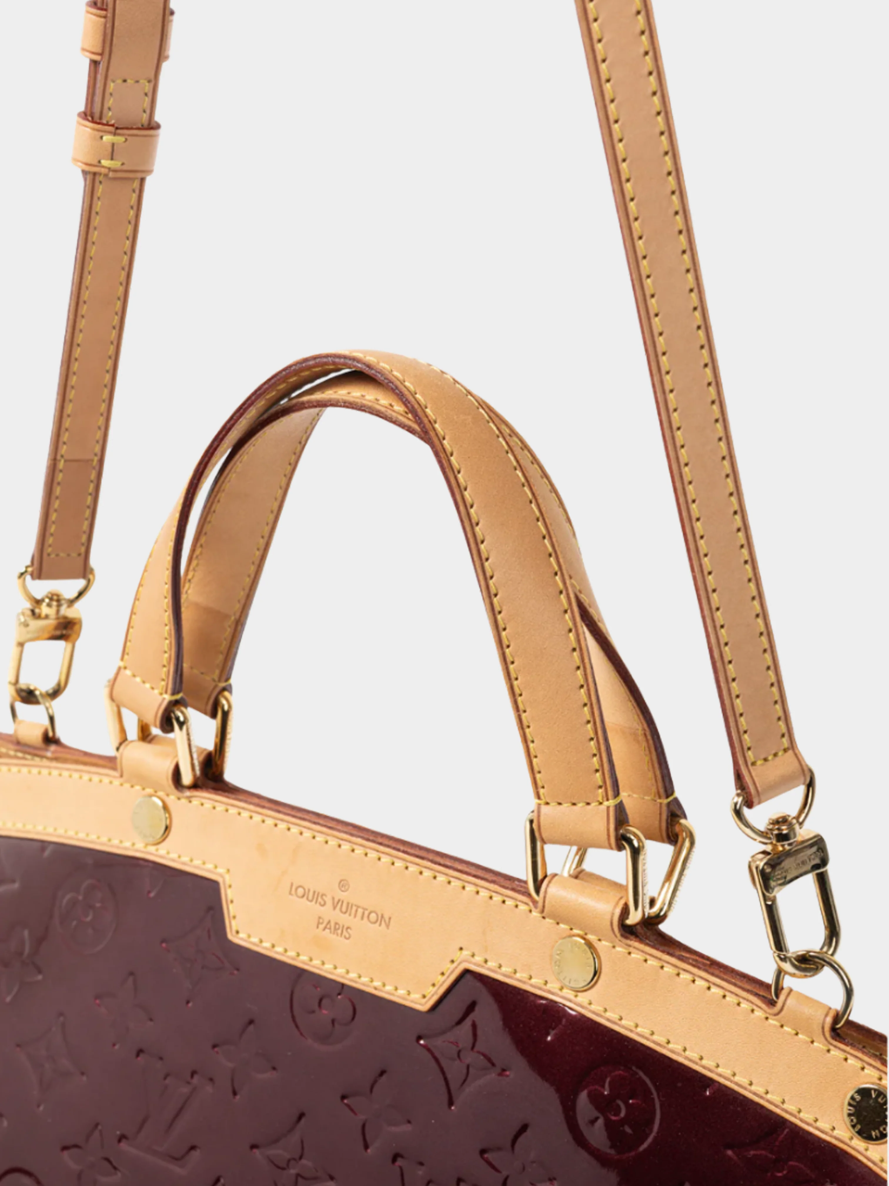Louis Vuitton 2012 Berry Brea GM Rouge Fauviste Monogram Vernis Leather Tote - Image 6