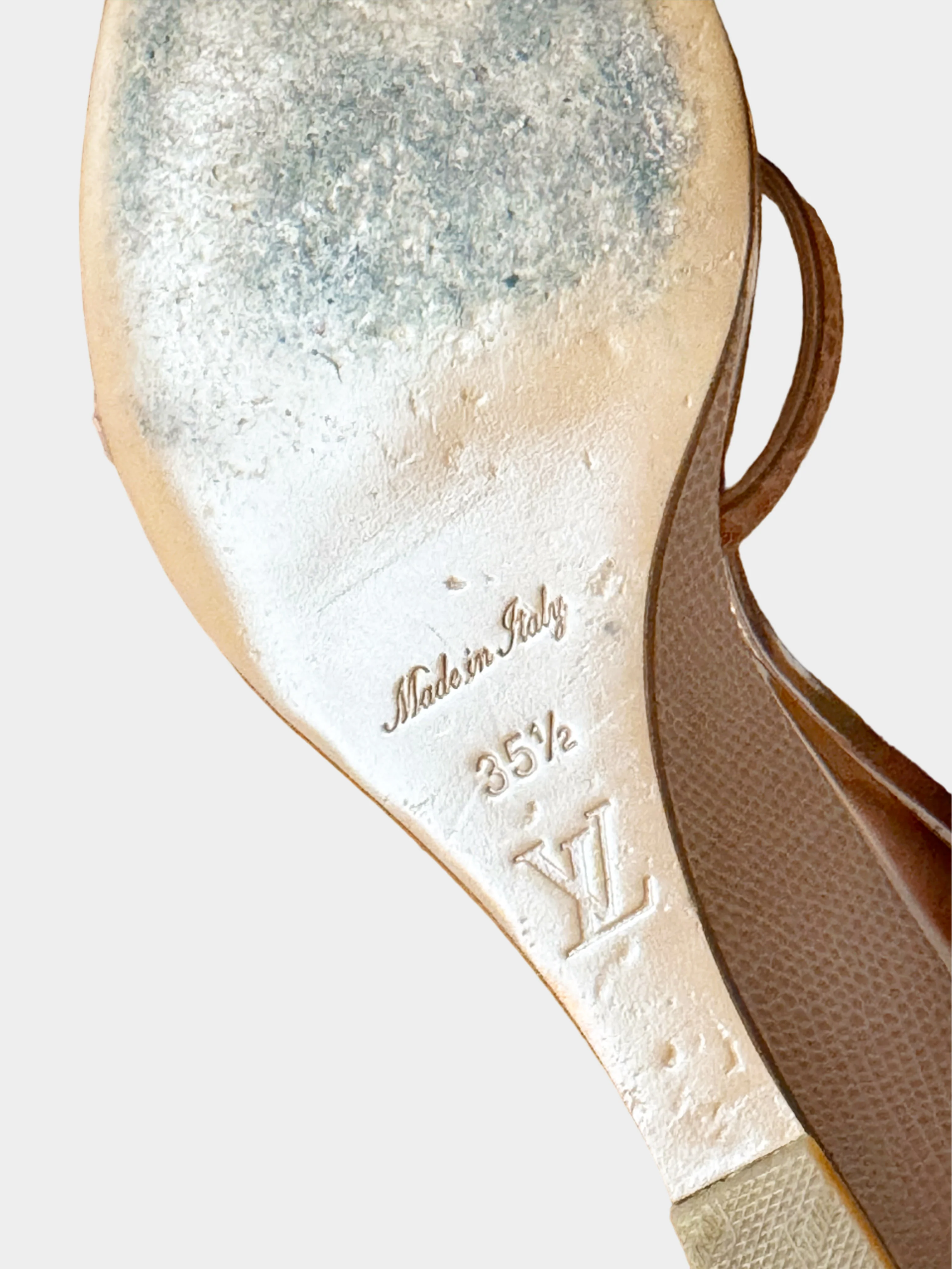 Louis Vuitton 2015 Pink Leather Butterfly Slingback Wedge Sandals - Image 4