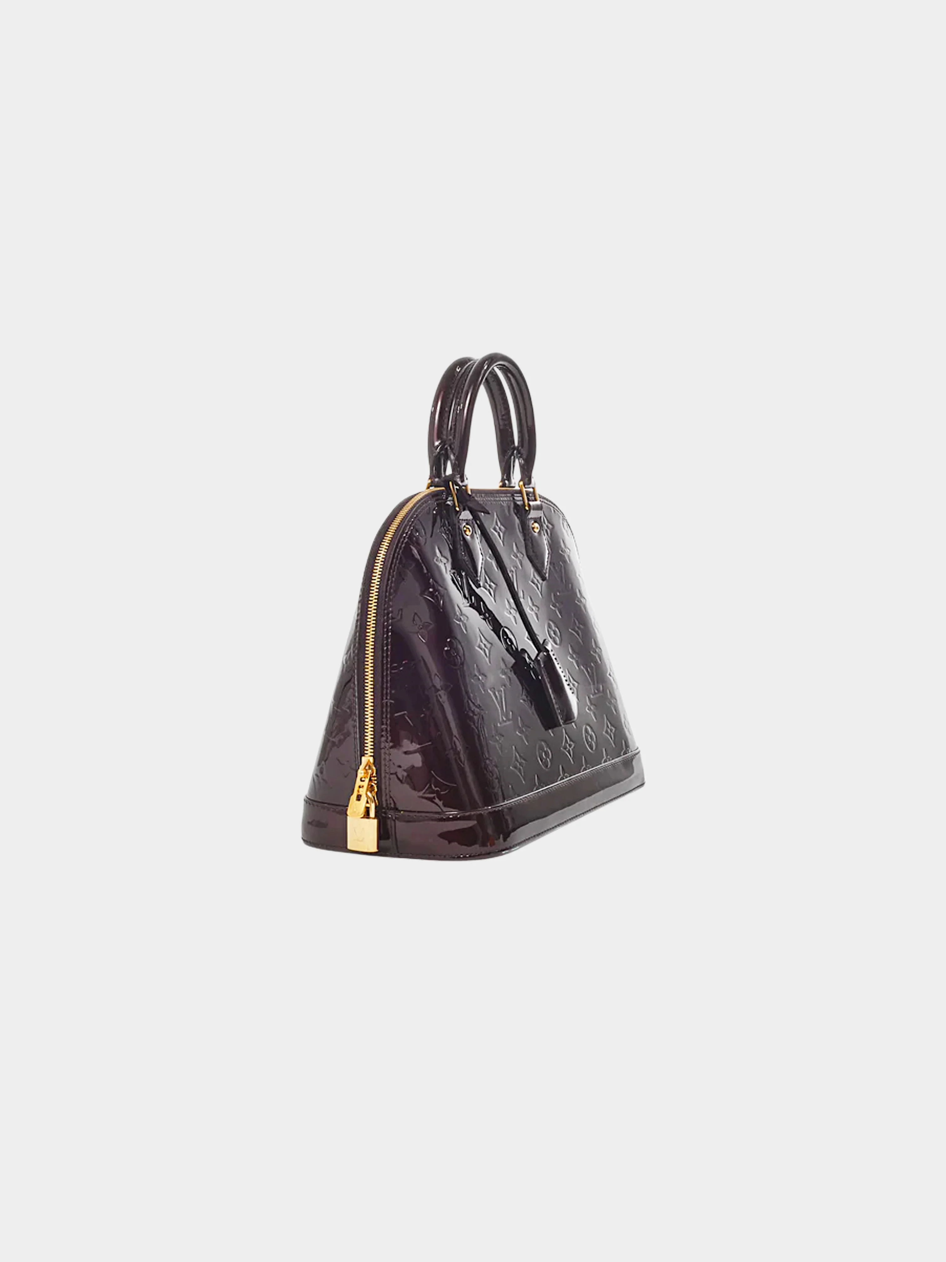Louis Vuitton 2016 Purple Amarante Vernis Patent Leather Alma BB Handbag - Image 2