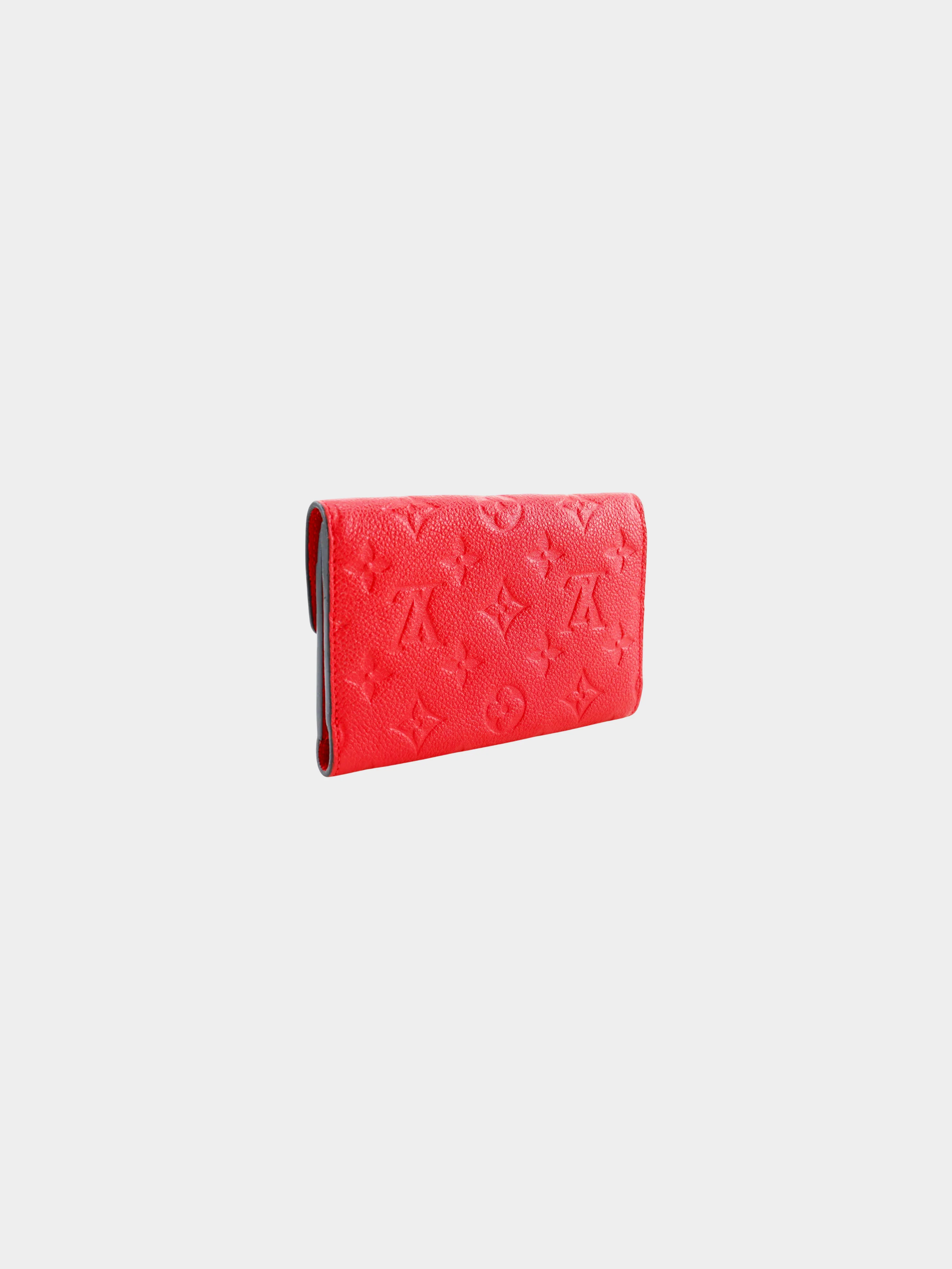 Louis Vuitton 2016 Red Monogram Caviar Leather Tri-fold Wallet - Image 2
