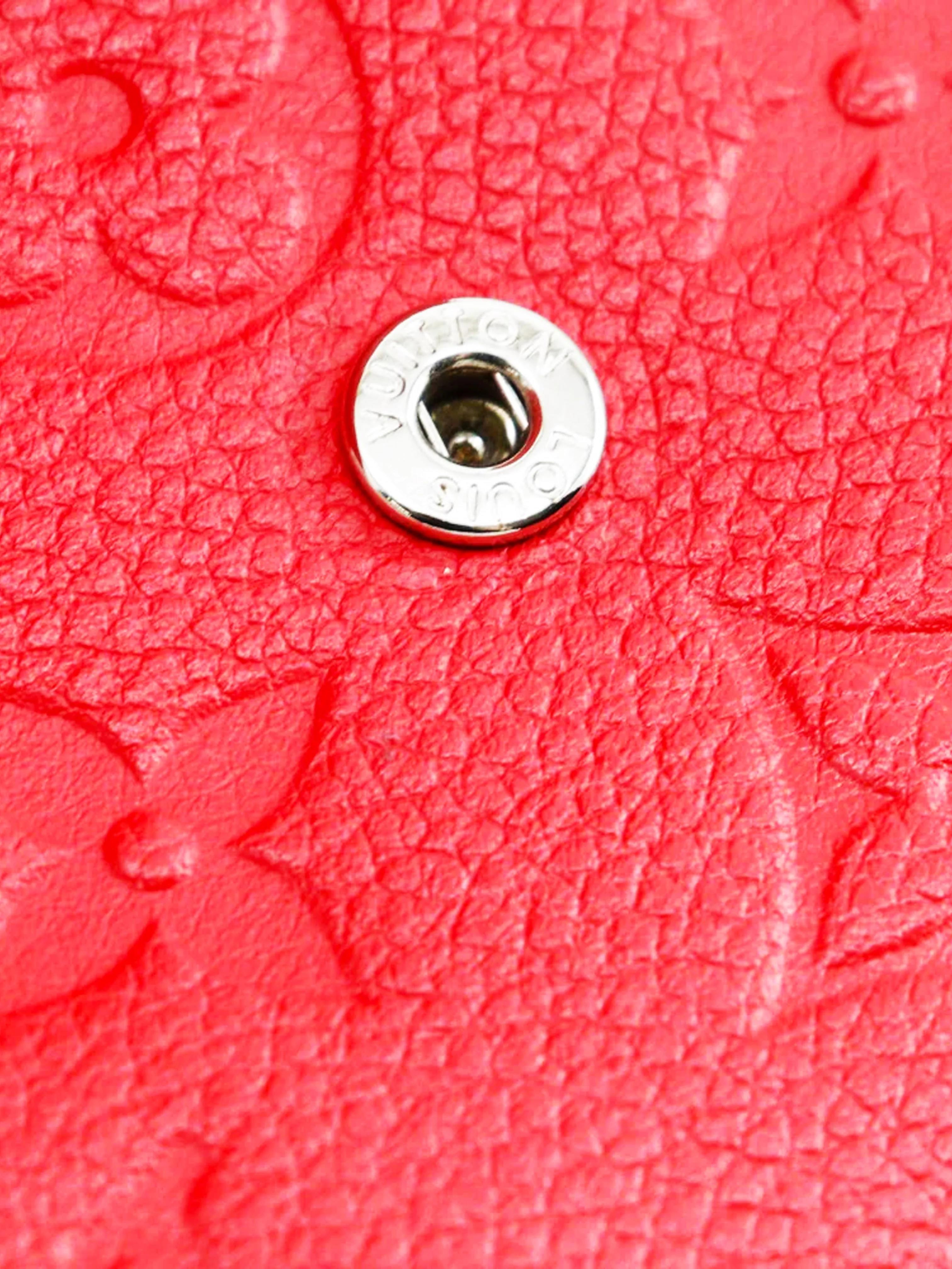 Louis Vuitton 2016 Red Monogram Caviar Leather Tri-fold Wallet - Image 3