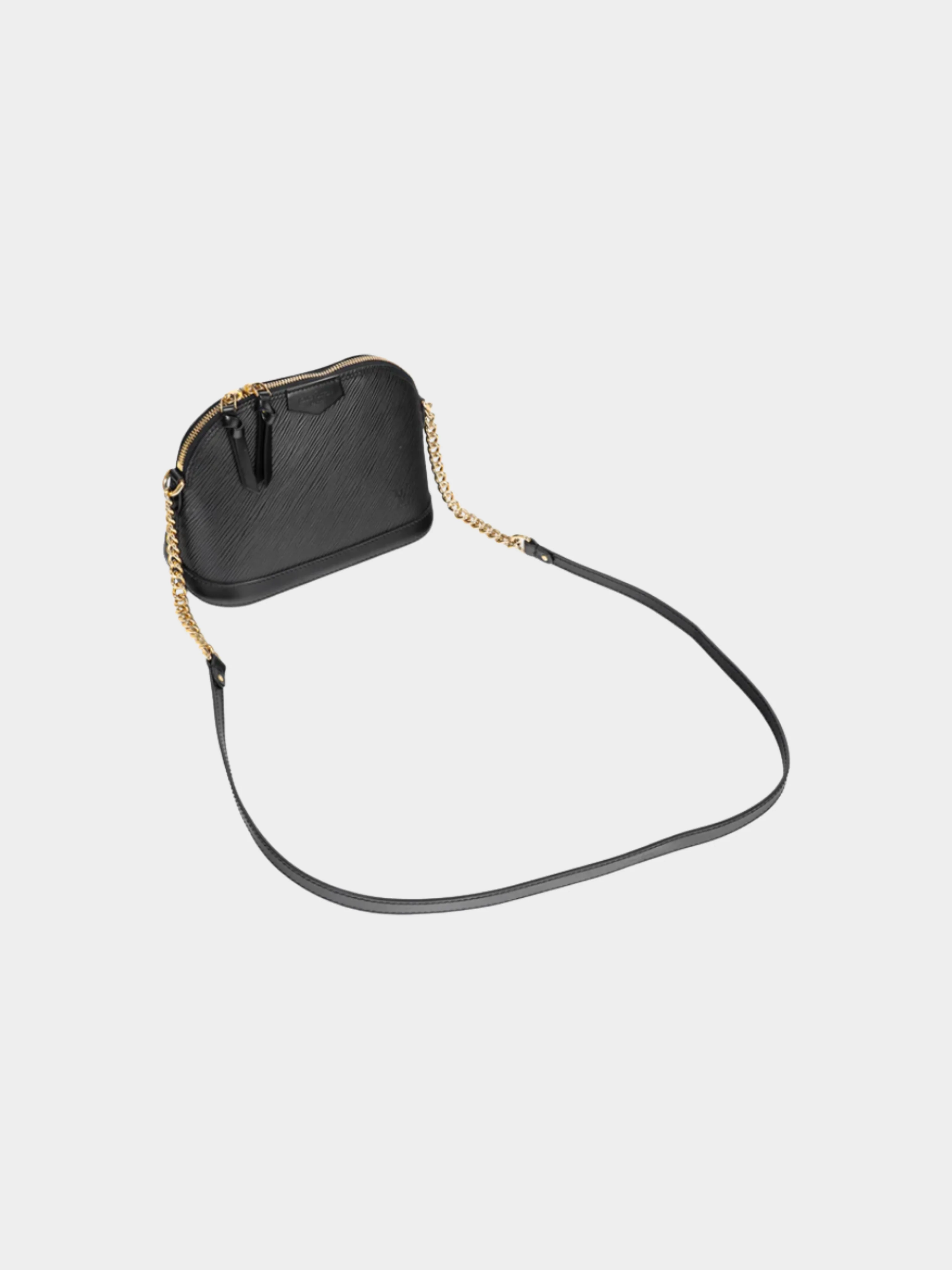 Louis Vuitton 2018 Black Alma Mini Noir Epi Chain-Strap Shoulder Bag - Image 4