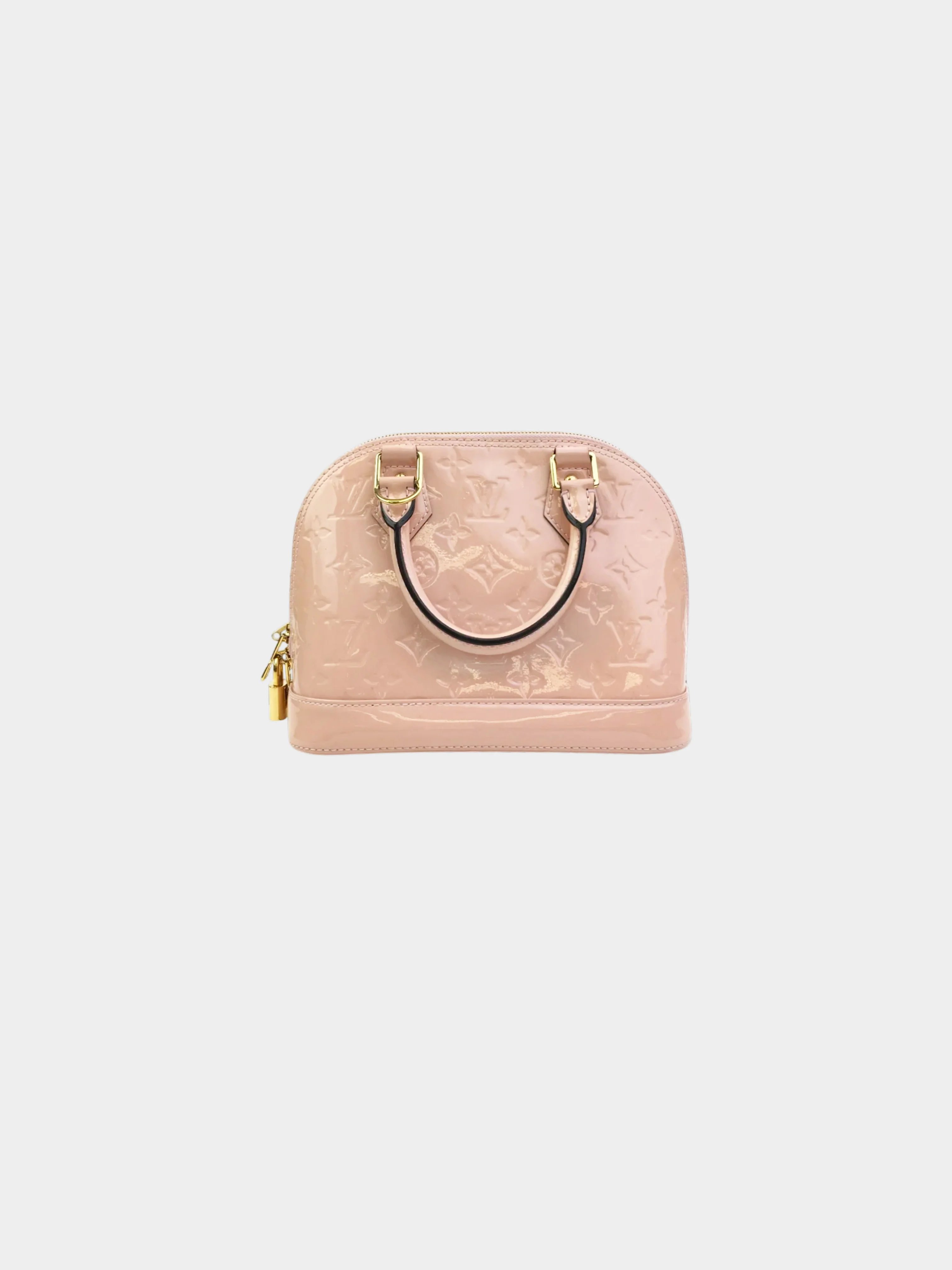 Louis Vuitton 2018 Pink Monogram Vernis Flowers Alma BB Bag - Image 2