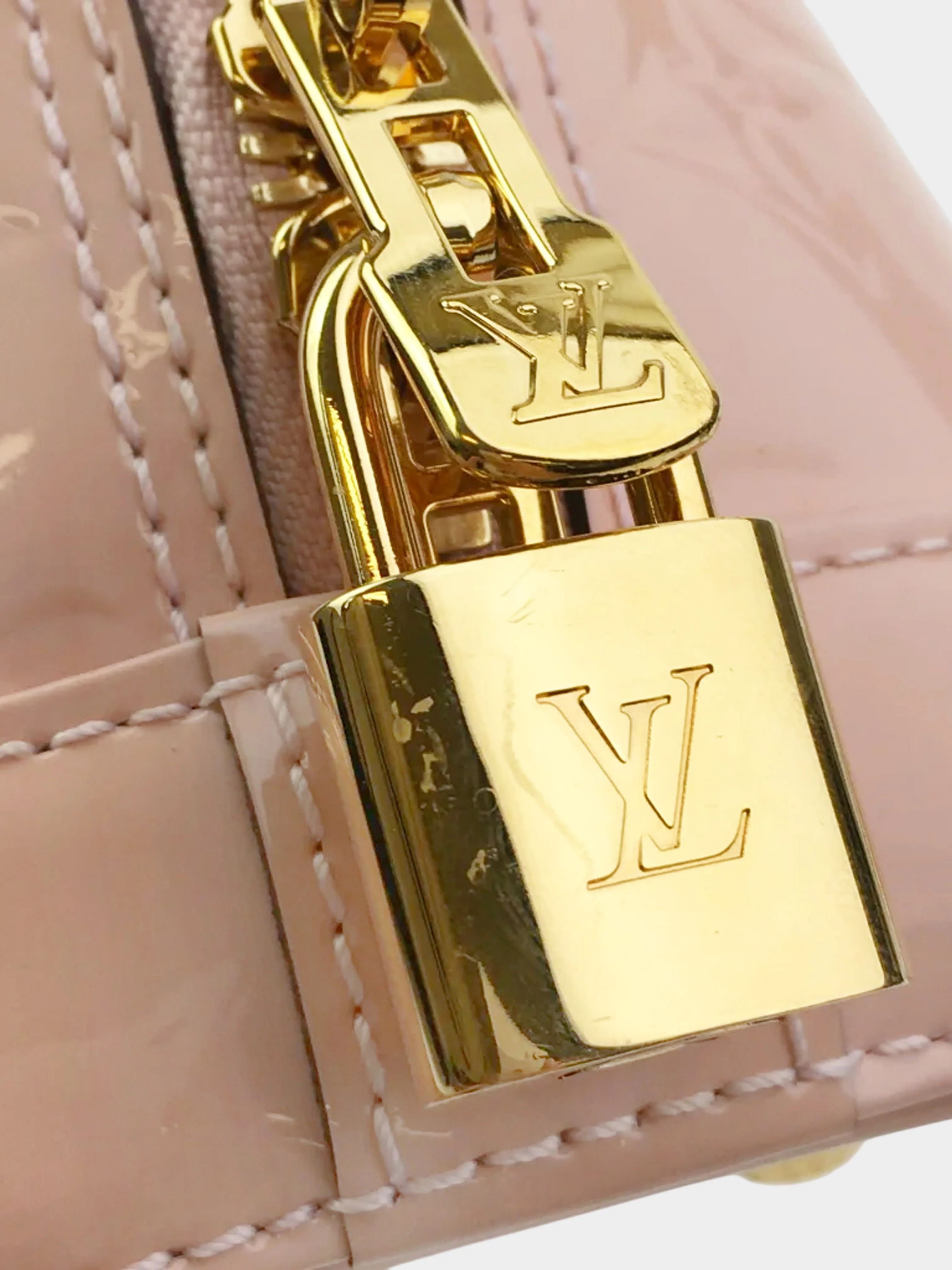 Louis Vuitton 2018 Pink Monogram Vernis Flowers Alma BB Bag - Image 4