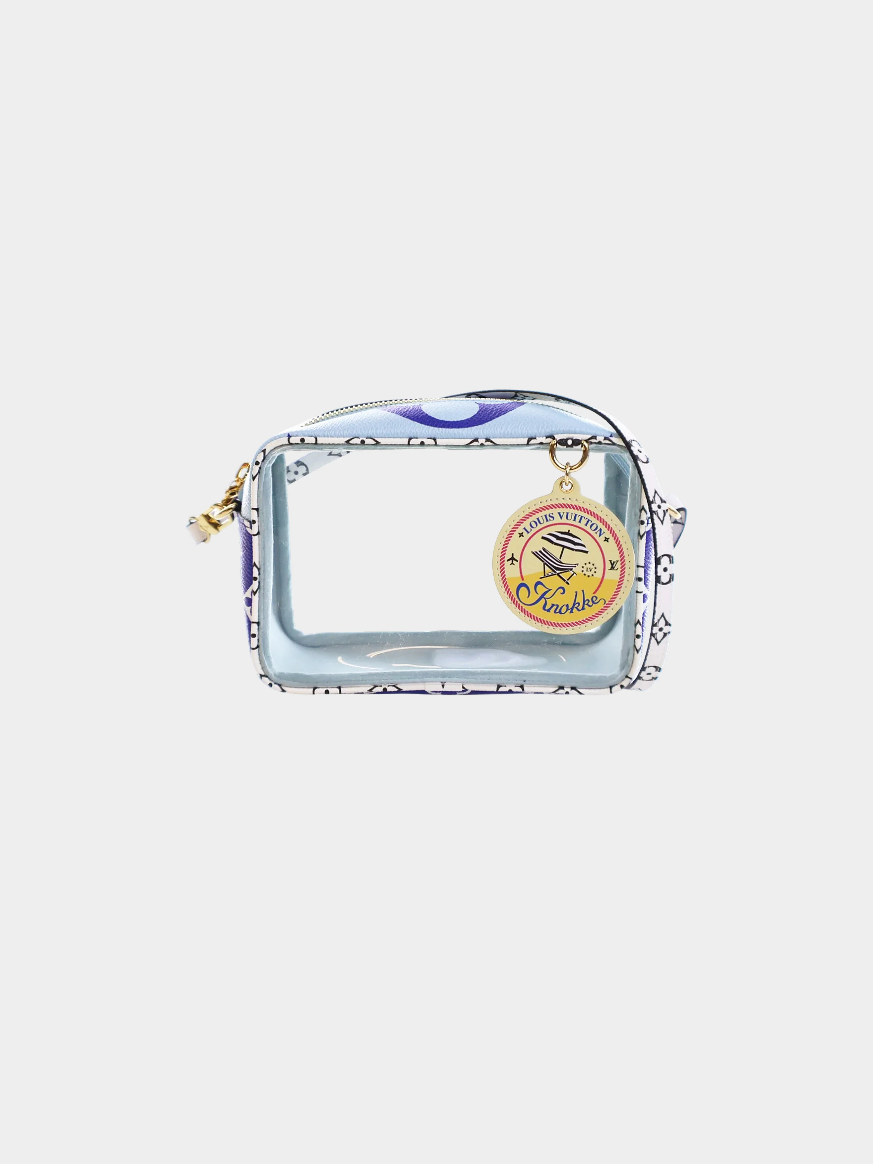 Louis Vuitton 2019 Blue PVC Giant Monogram Beach Pouch