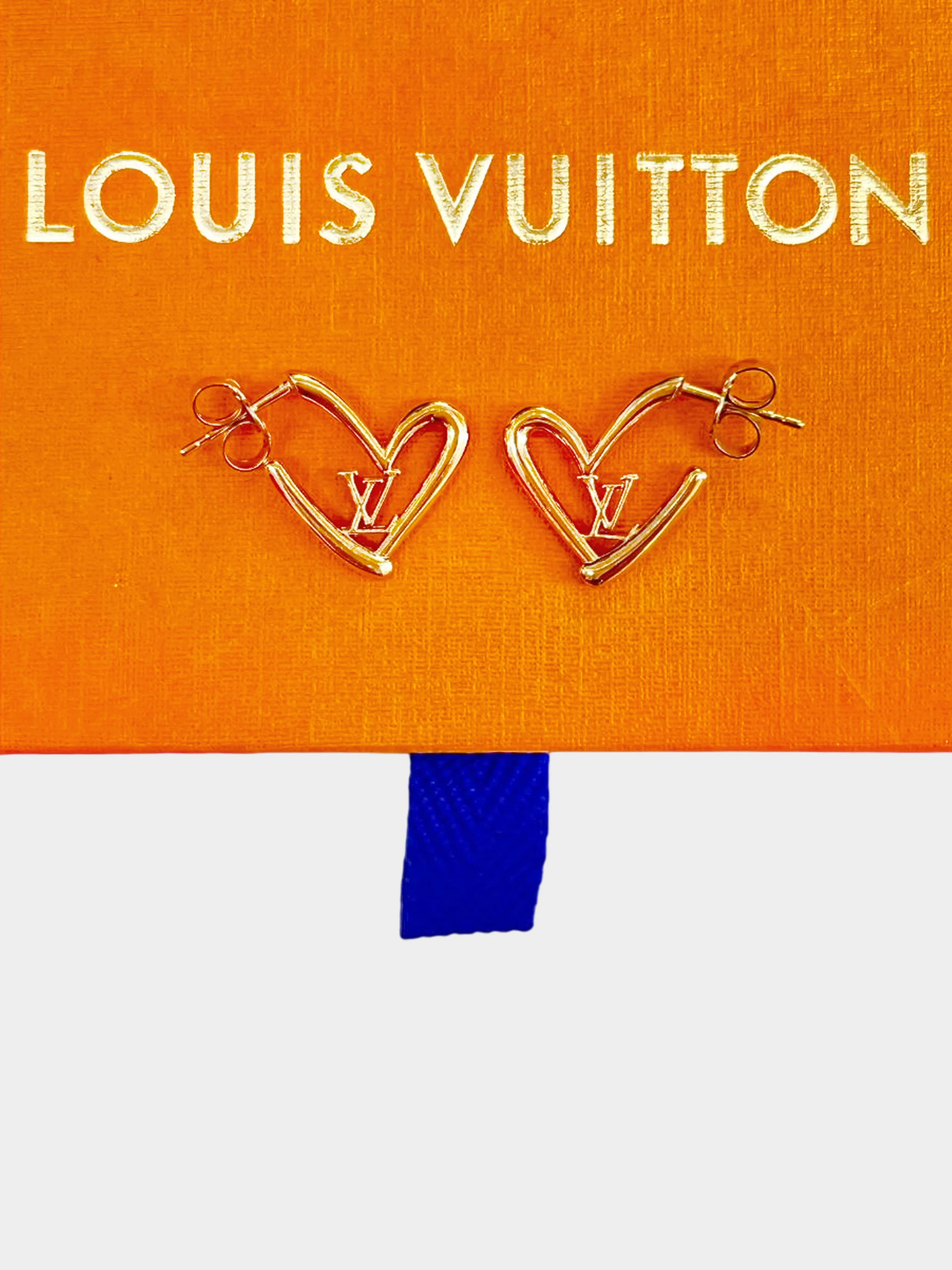 Louis Vuitton 2020s Gold Fall in Love Heart Earrings - Image 3
