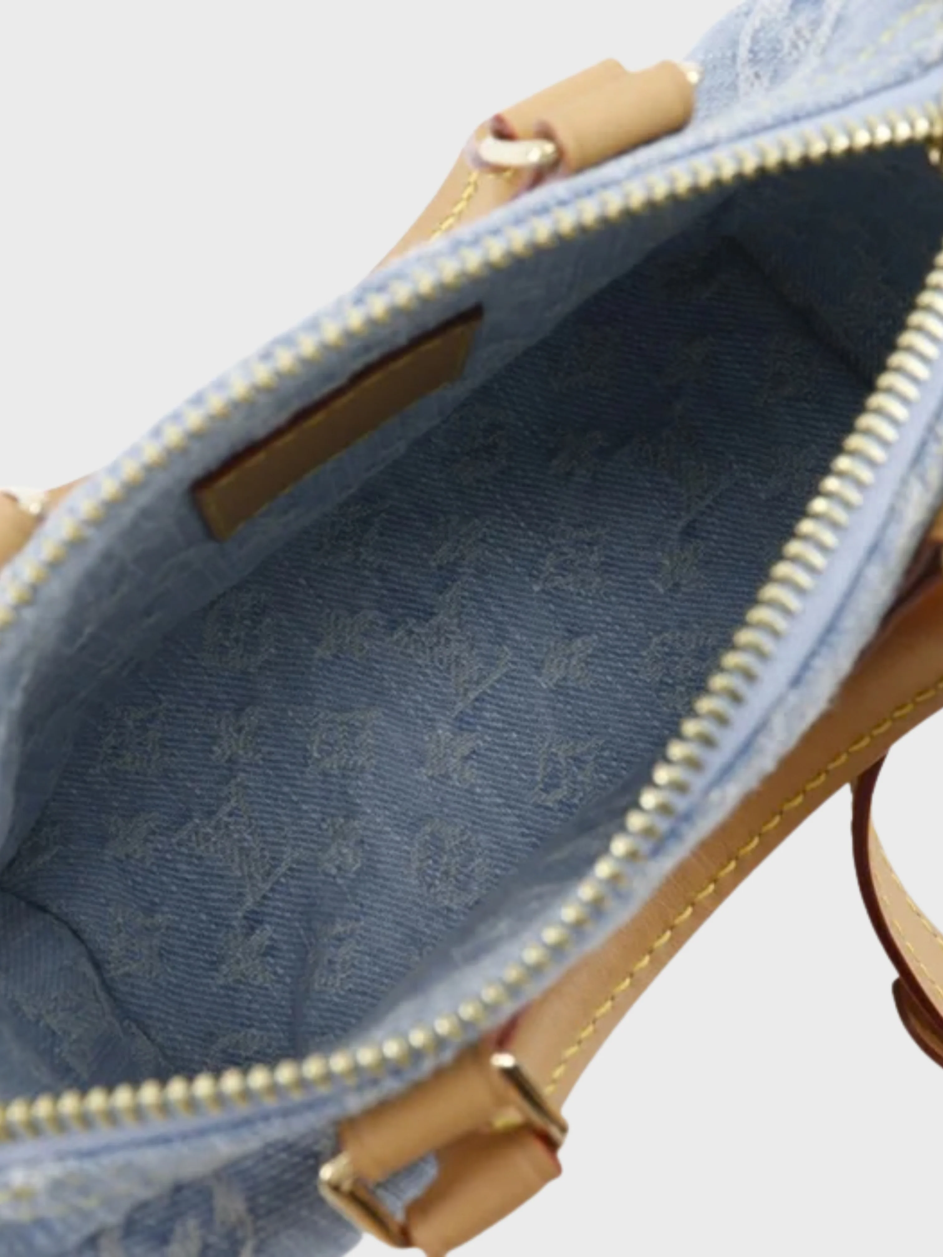 Louis Vuitton 2020s Sky Blue Monogram Denim Nano Speedy Bag - Image 5