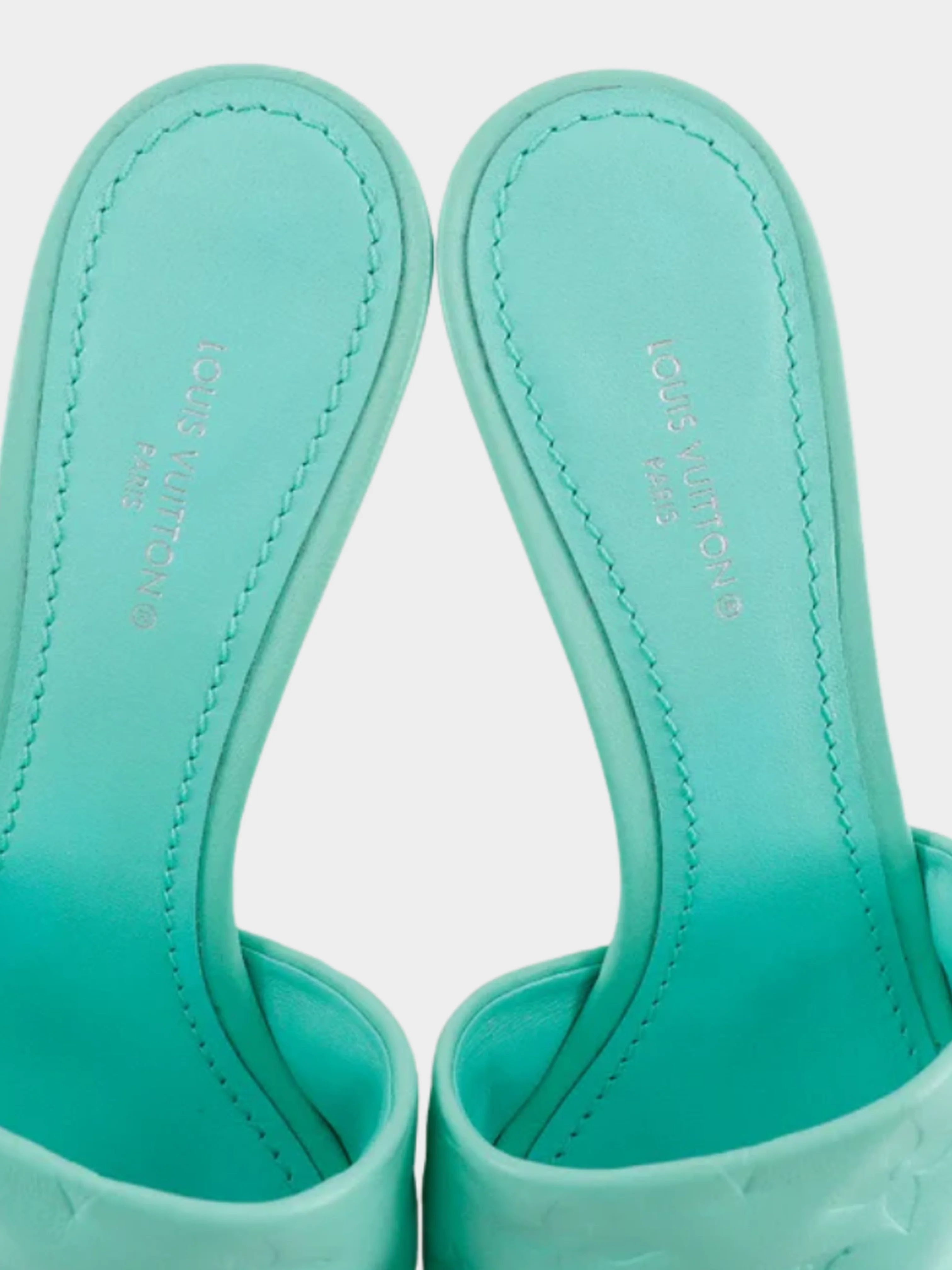 Louis Vuitton 2020s Teal Revival Kitten Mule - Image 6