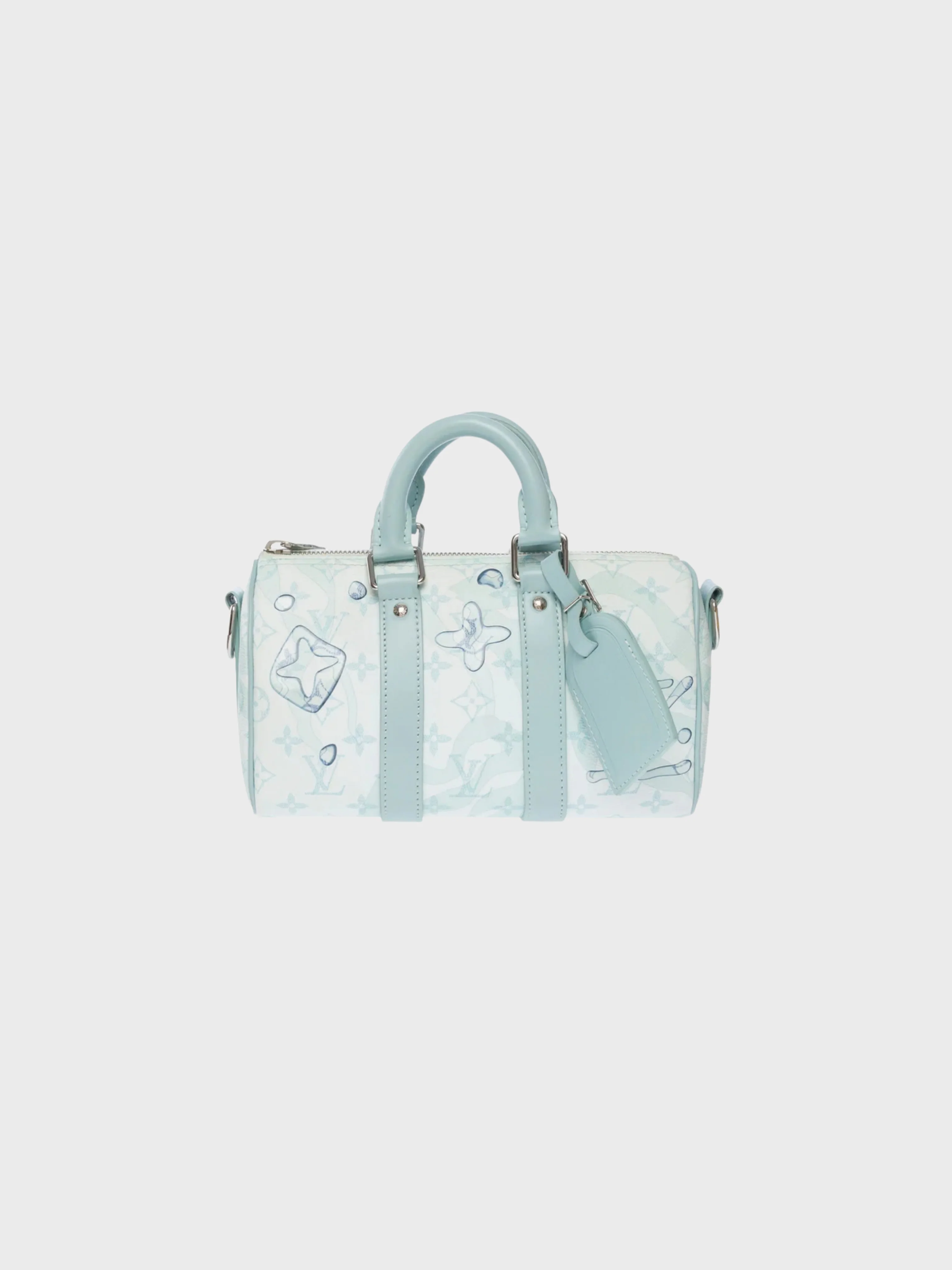 Louis Vuitton 2023 Blue Monogram Aquagarden Keepall Bandoulière 25 - Image 2
