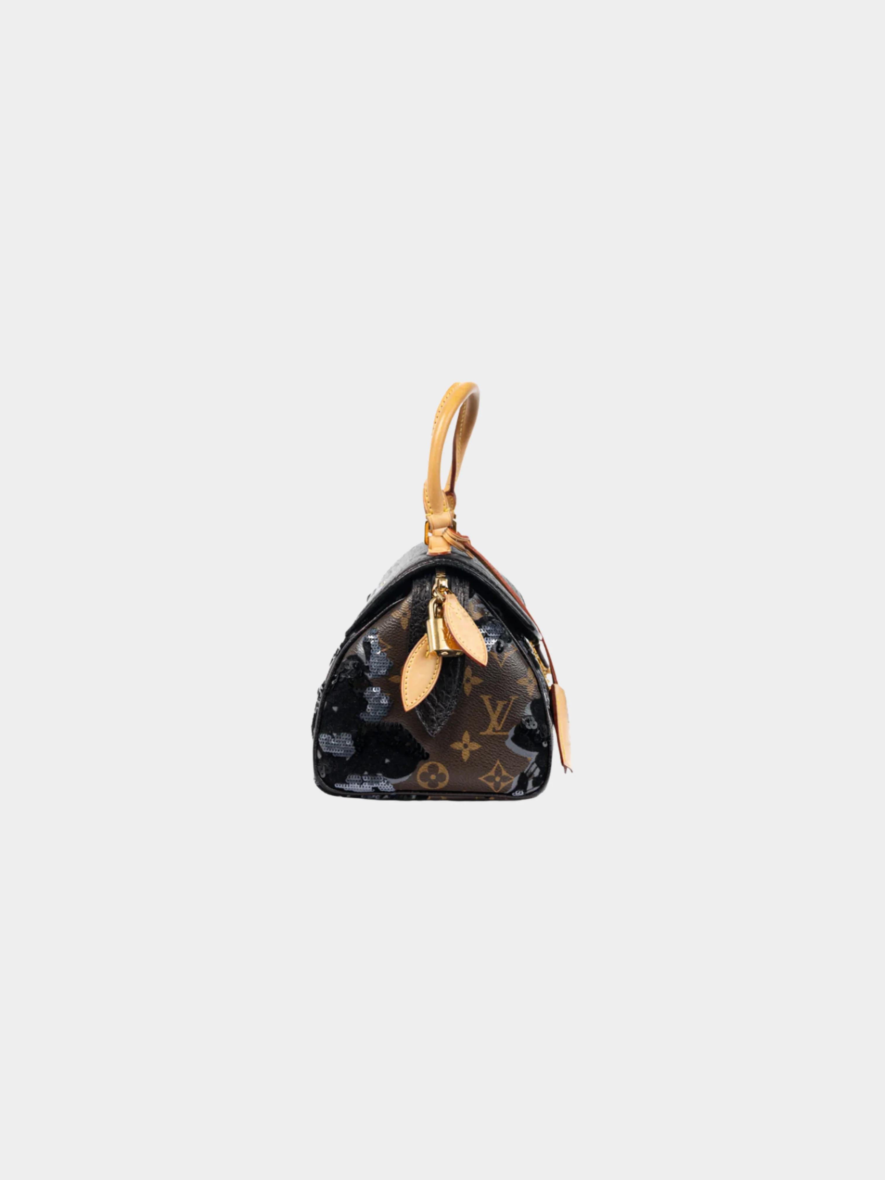 Louis Vuitton AW 2010 Brown Carrousel Monogram Fleur de Jais Sequined Velvet Handbag - Image 2