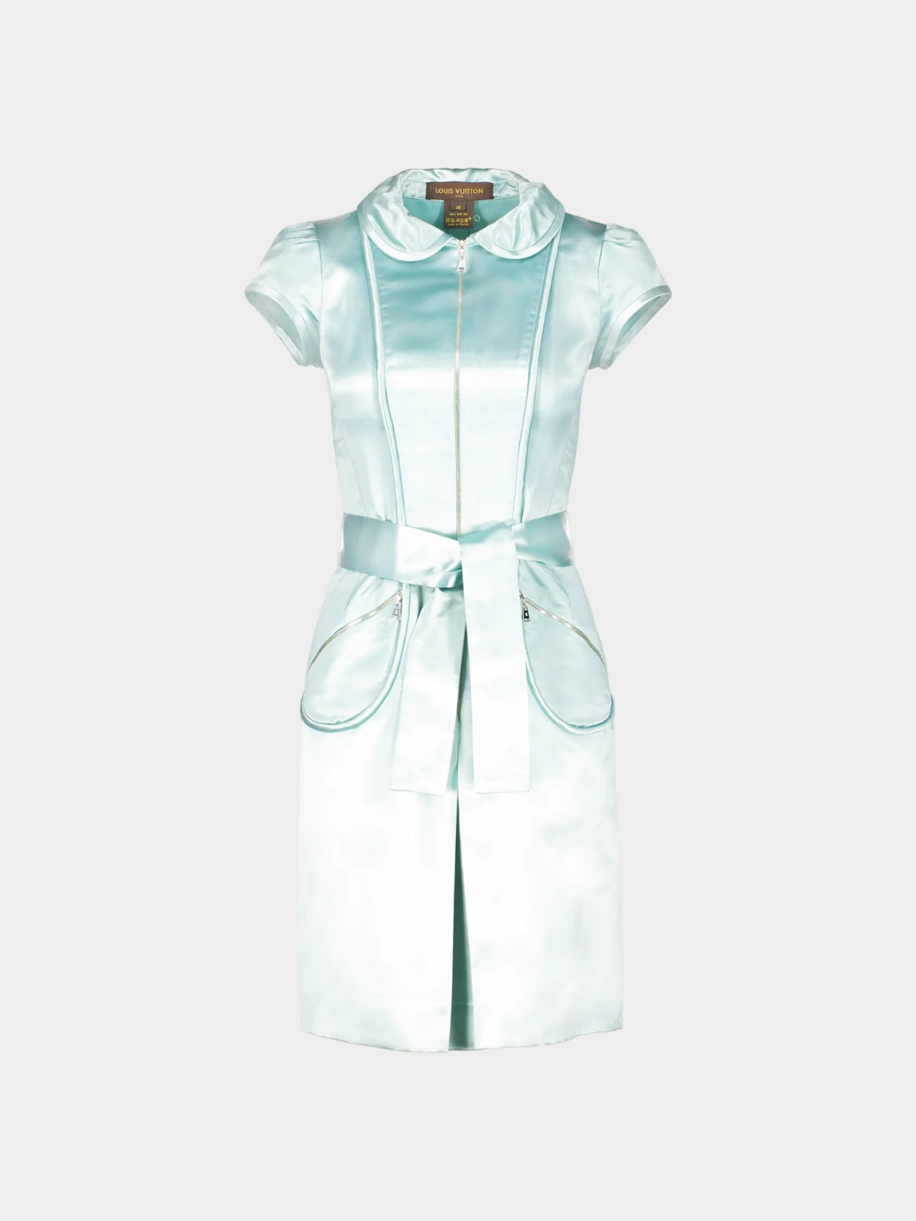 Louis Vuitton by Marc Jacobs SS 2003 Sky Blue Satin Mid-Length Dress