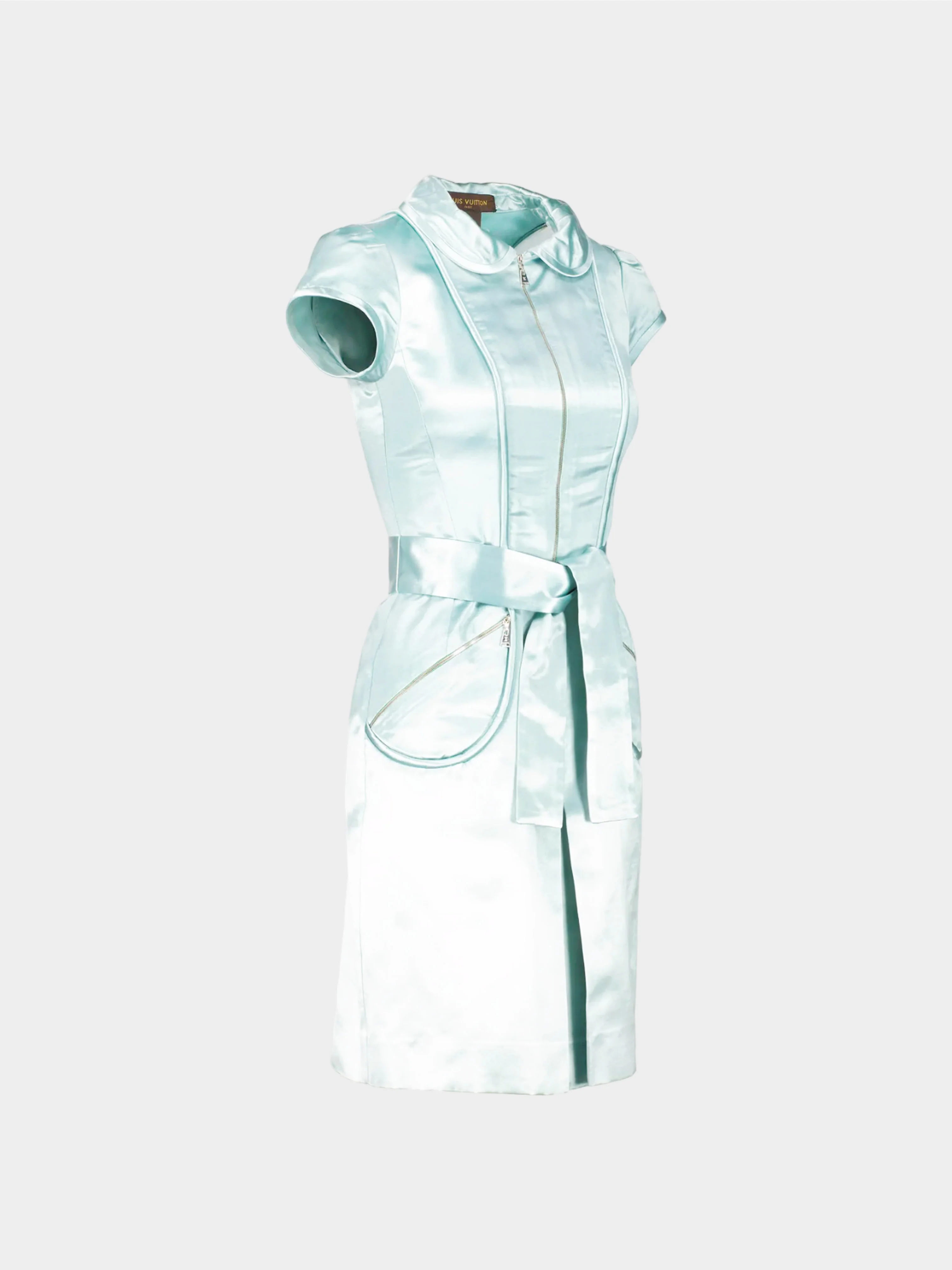 Louis Vuitton by Marc Jacobs SS 2003 Sky Blue Satin Mid-Length Dress - Image 3