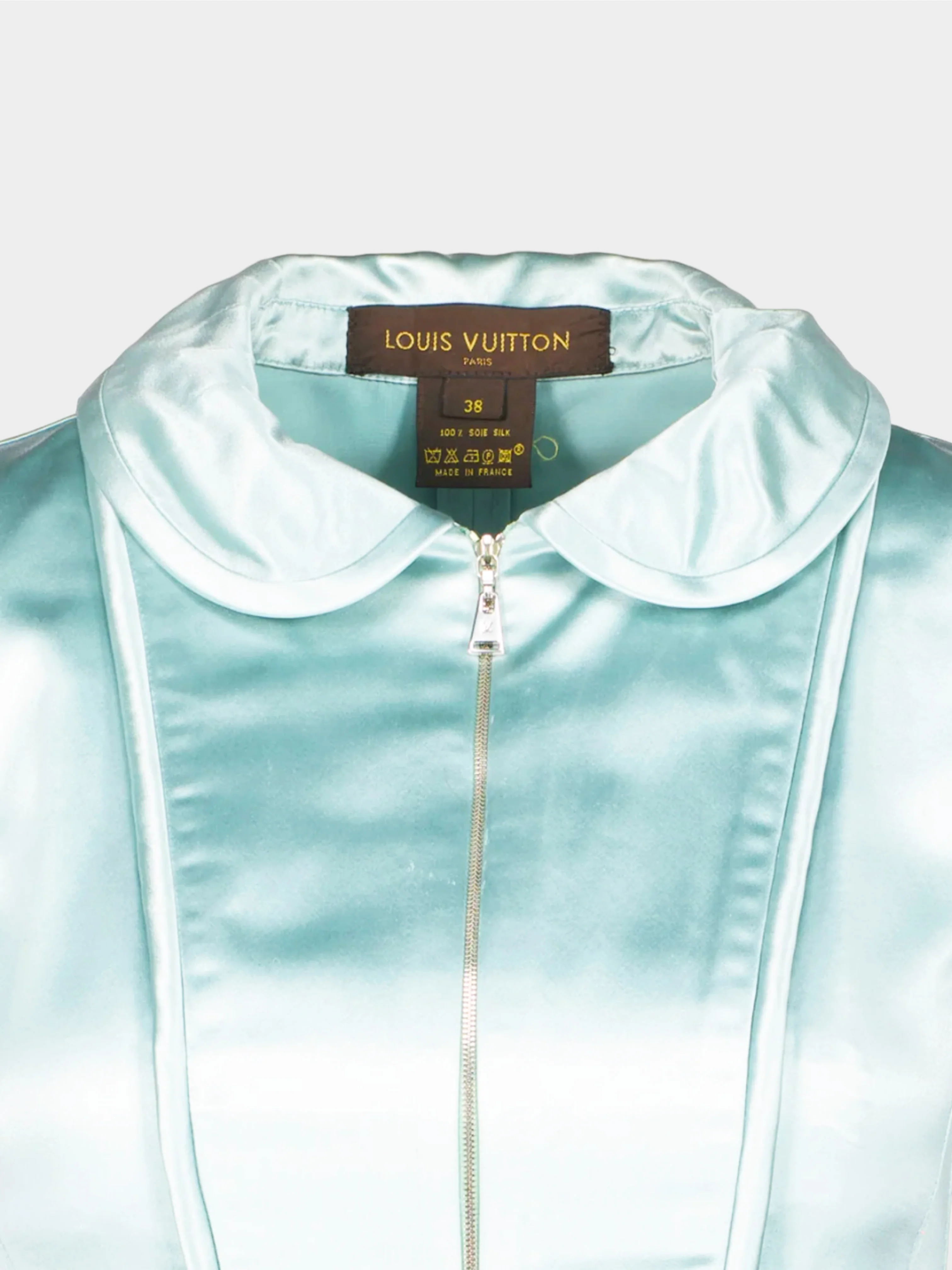 Louis Vuitton by Marc Jacobs SS 2003 Sky Blue Satin Mid-Length Dress - Image 4