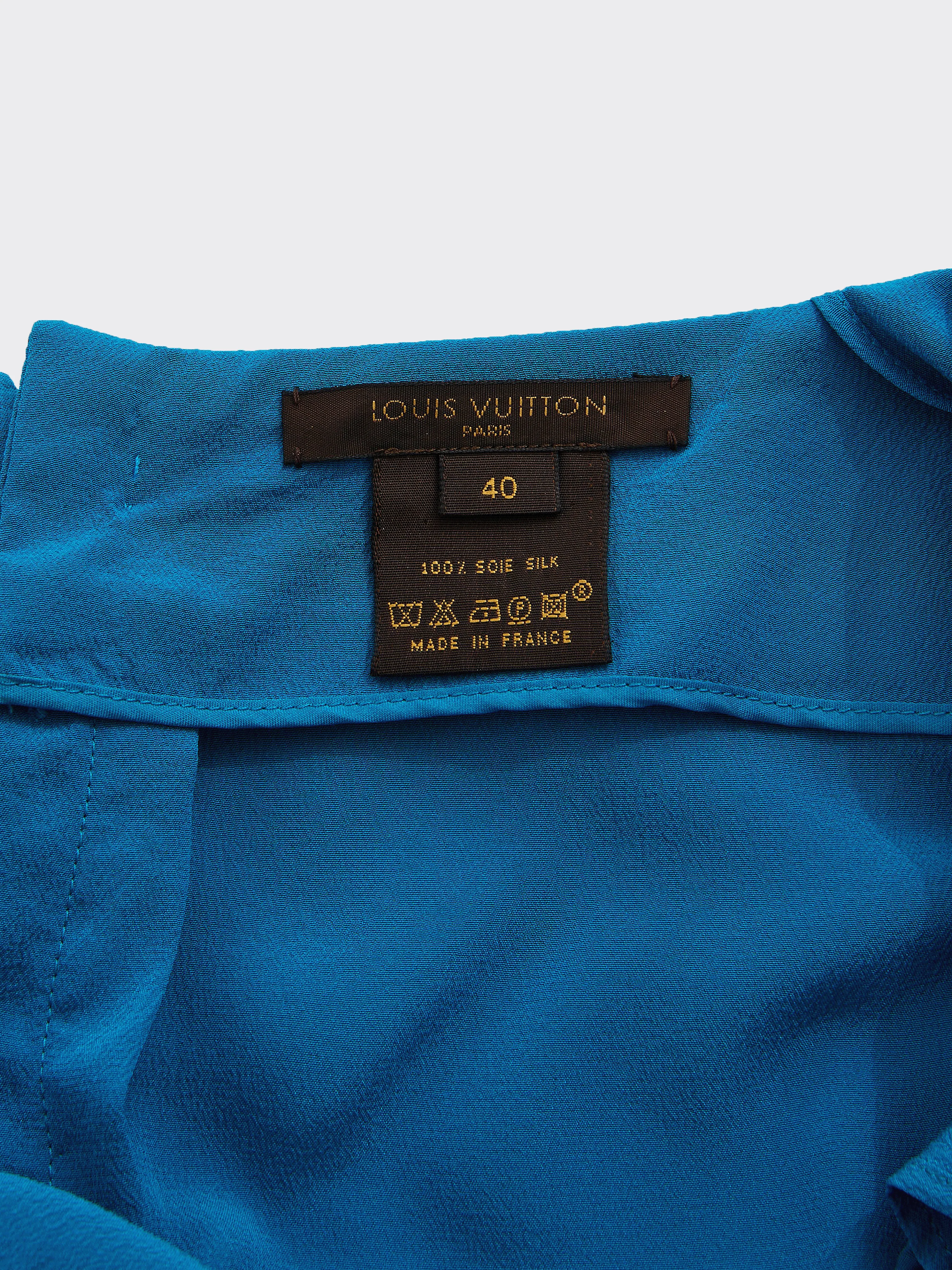 Louis Vuitton by Marc Jacobs SS 2004 Blue Cut Out Mini Silky Dress - Image 4
