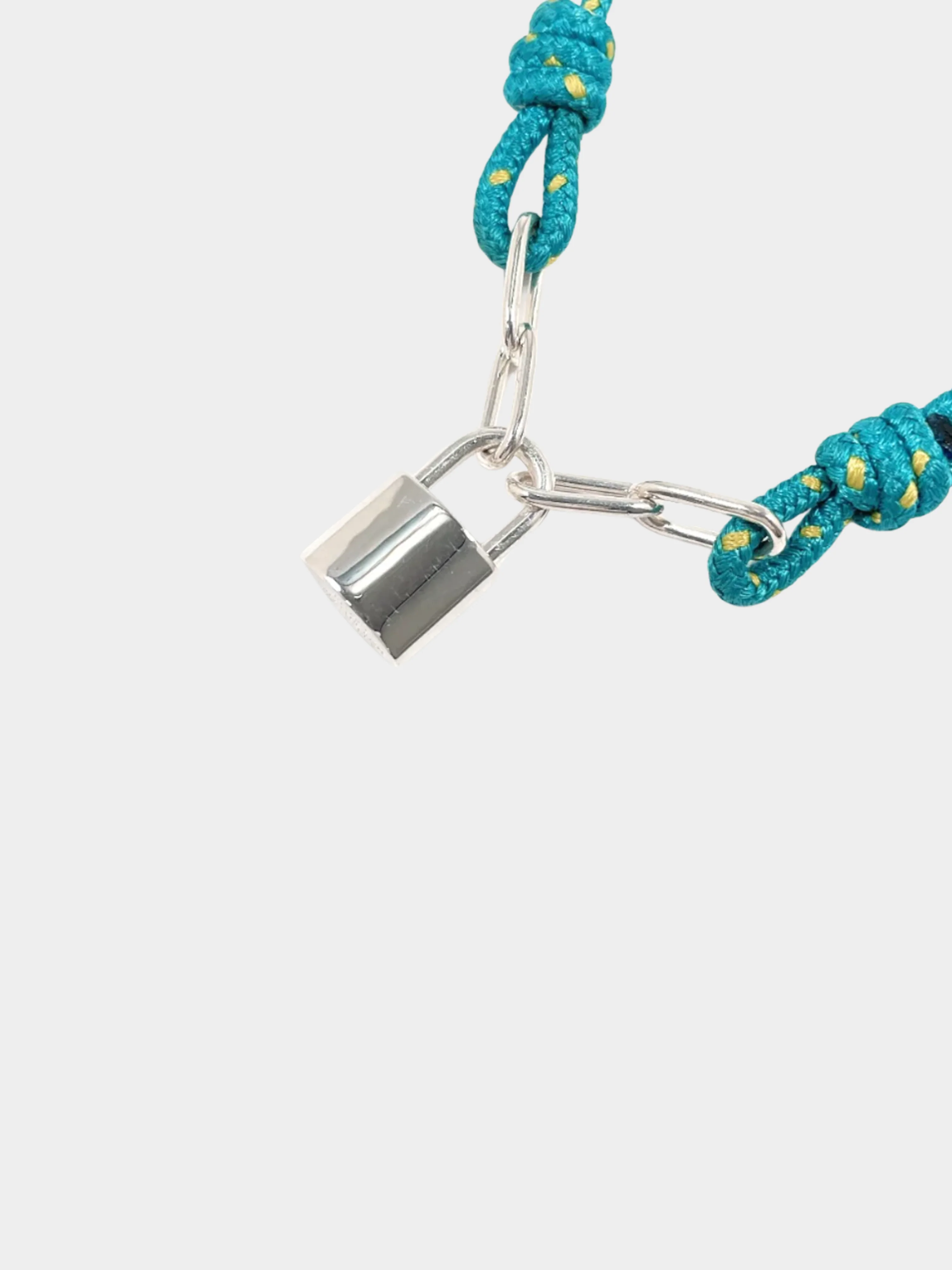 Louis Vuitton by Virgil Abloh 2020 Lockit Sterling Silver Blue Cord Bracelet - Image 3